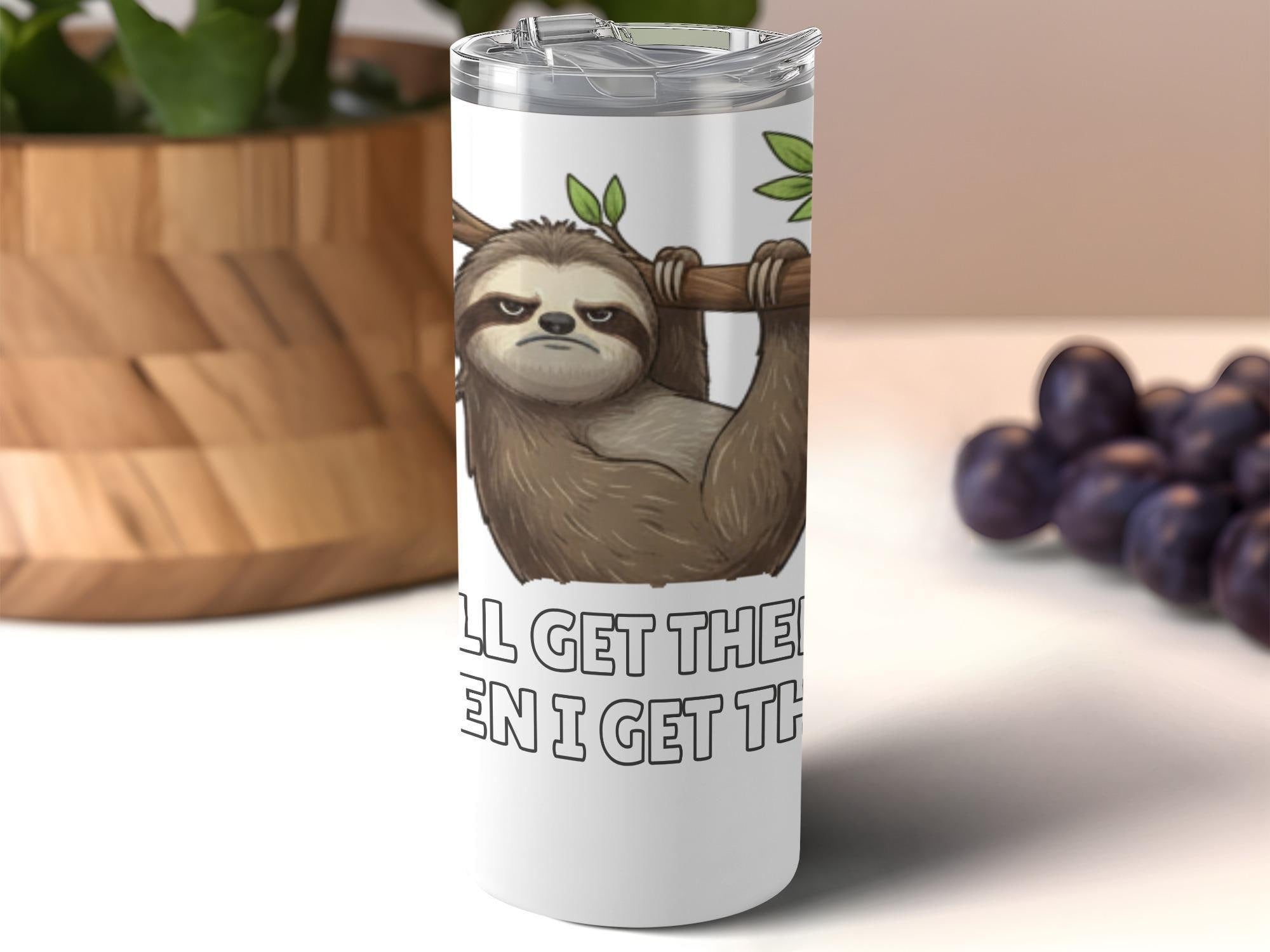 Sloth Tumbler, Funny Sloth Cup, Travel Mug, Cute Sloth Gift, Stainless Steel Tumbler, Sloth Lover, Insulated Drinkware, Eco Friendly