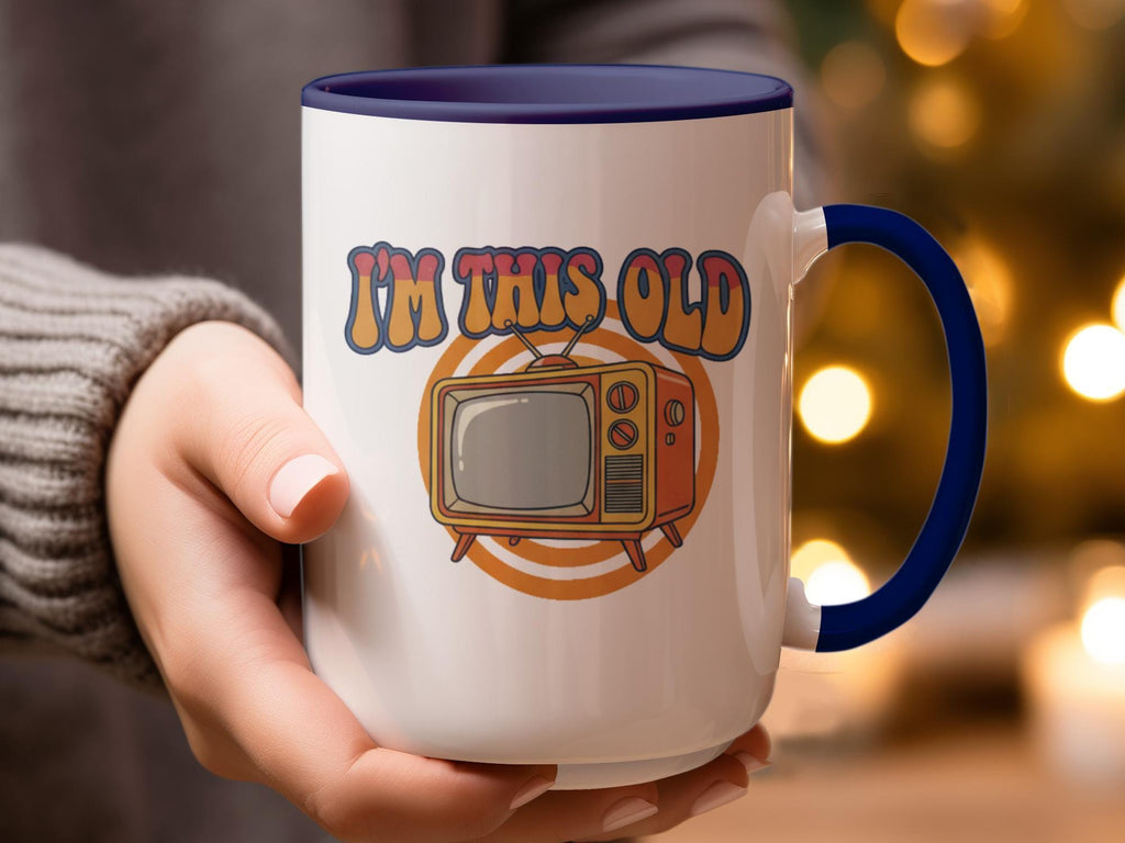 I'm This Old Mug, Retro TV Design, Funny Coffee Mug, Nostalgic Gift, Vintage Television Print, Humorous Cup for Tea or Coffee