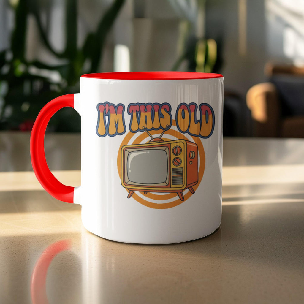 I'm This Old Mug, Retro Television Design Cup, Vintage TV Coffee Mug, Fun Nostalgic Gift, Unique 80s Inspired Drinkware