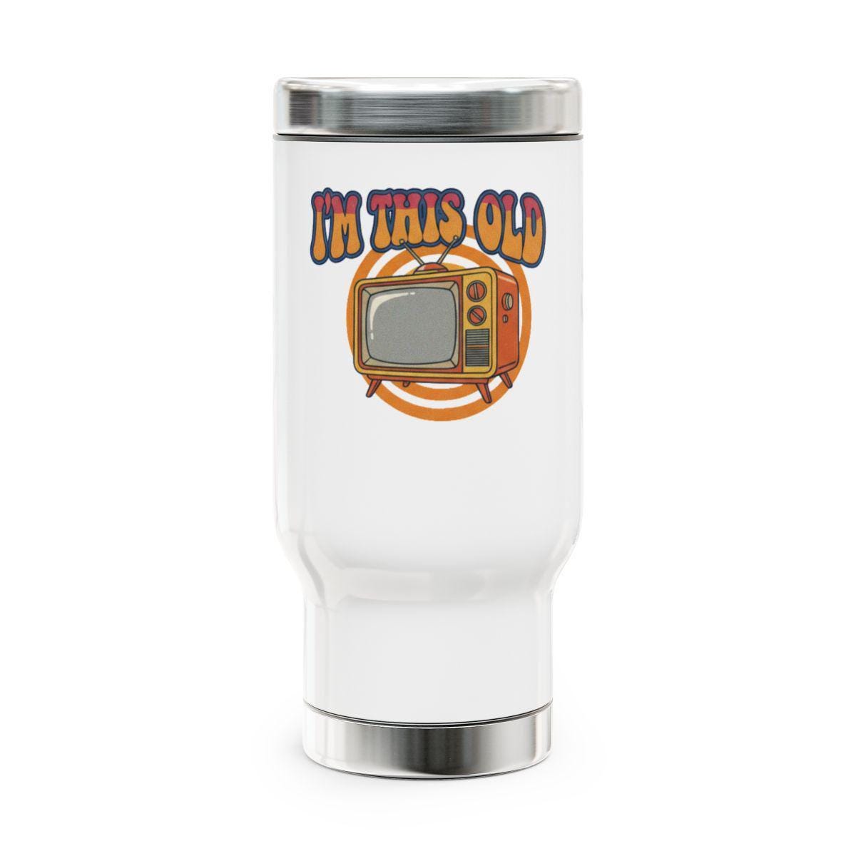 I'm This Old Fashioned TV Retro Design, Vintage Television Graphic, Nostalgic TV Lover Gift, Funny Old School Tumbler Flask