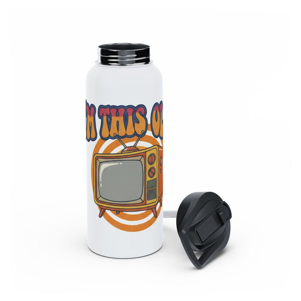 Retro TV Graphic Water Bottle, Funny I'm This Old Text, Insulated Water Bottle, Cool Gift Idea, Unique Drinkware for TV Lovers