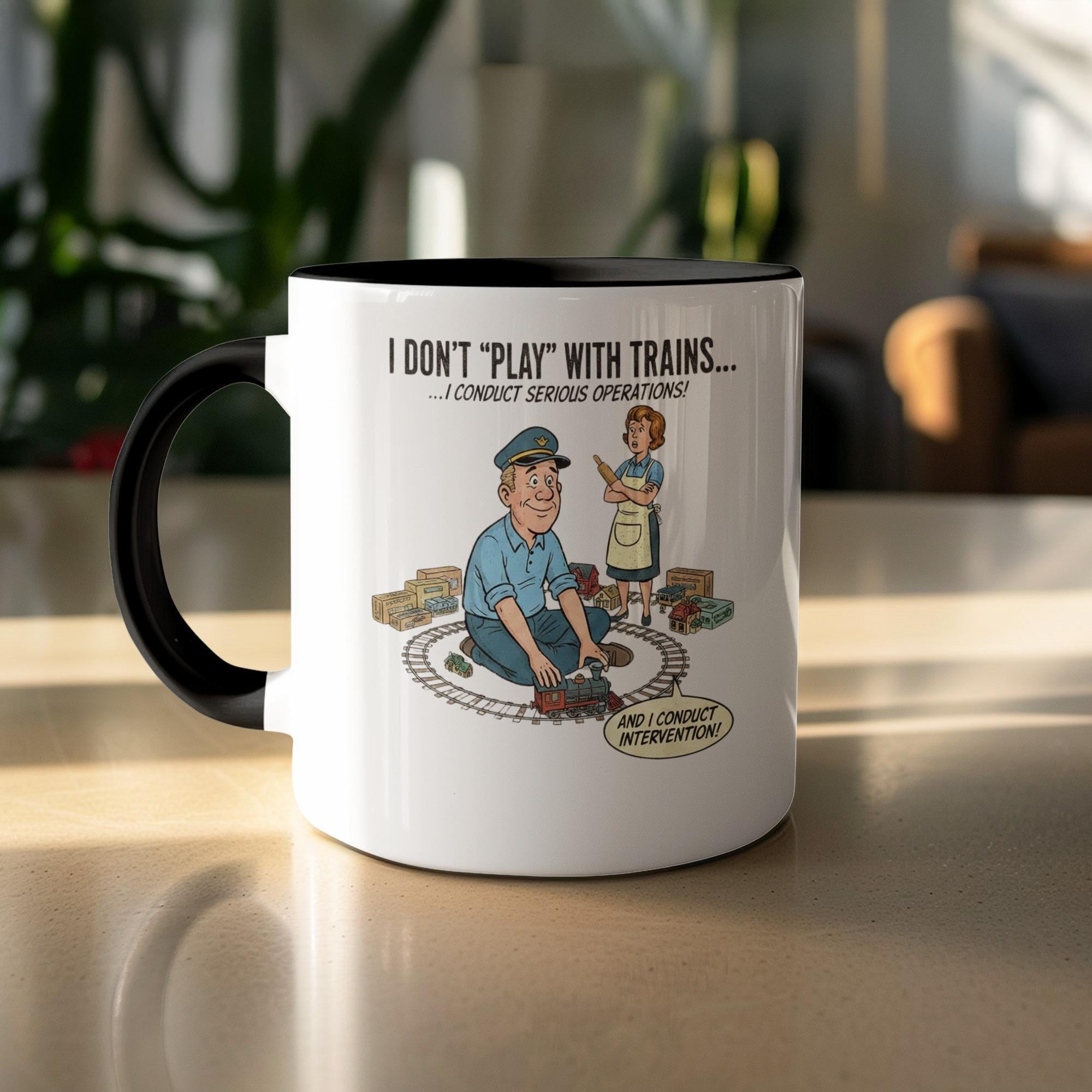 Funny Train Conductor Mug, Train Lover Gift, Railroad Worker Humor, Coffee Mug with Train Theme, Novelty Mug for Train Enthusiasts