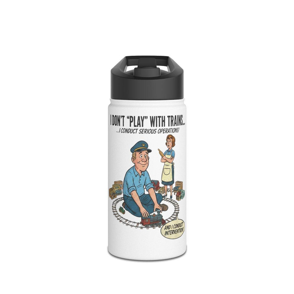Funny Train Operator Design, Travel Water Bottle, Humorous Gift for Train Enthusiasts, Unique Train Lover Accessory