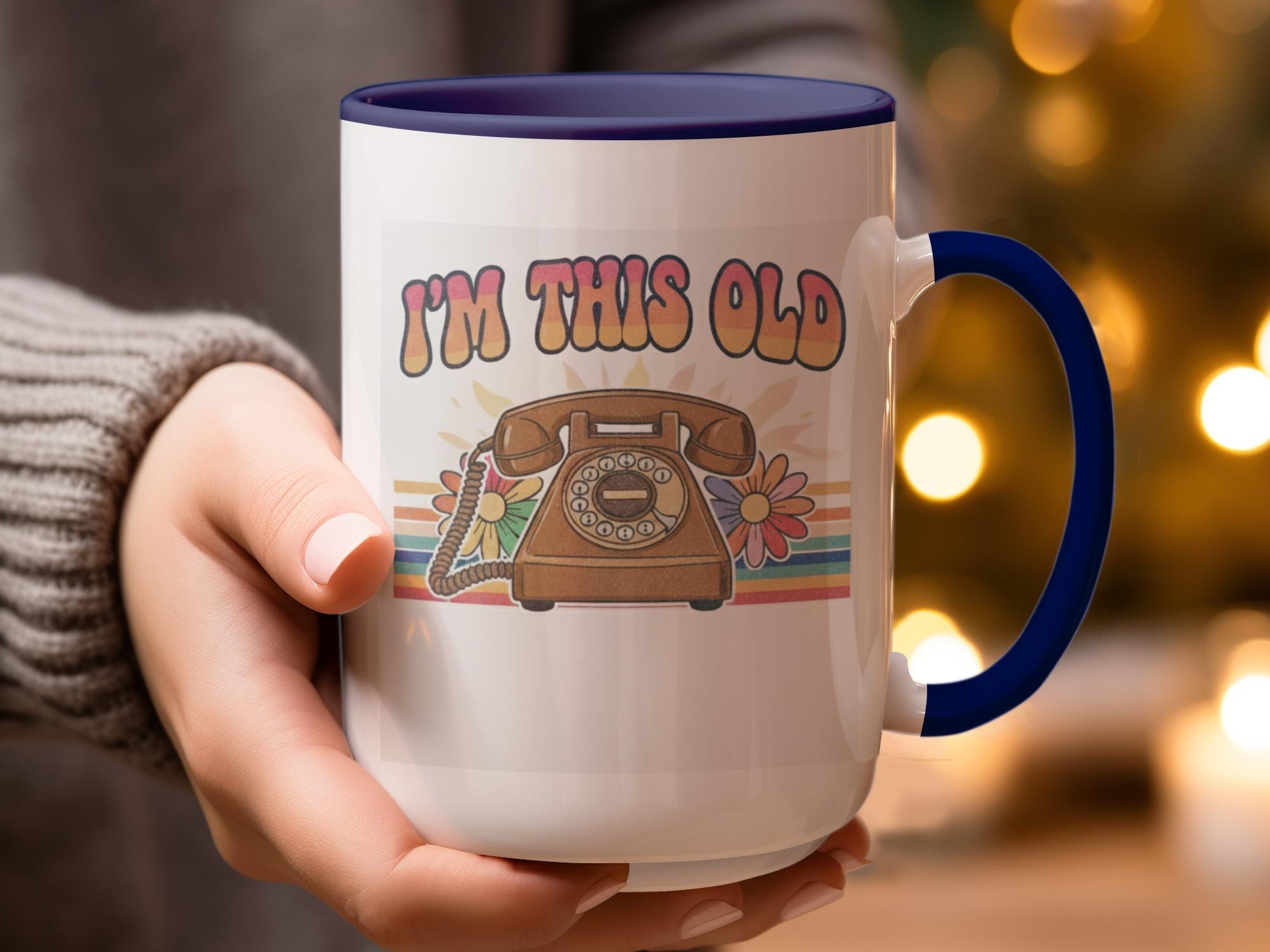 I'm This Old Retro Mug, Vintage Phone Coffee Cup, Funny Nostalgic Gift, Novelty Drinkware, Perfect for Coffee Lovers, Unique Mug