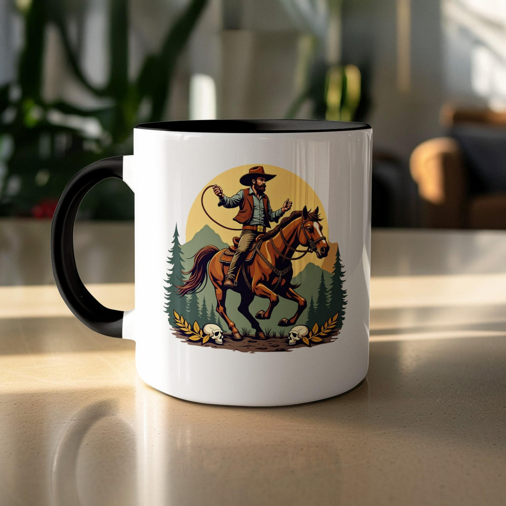 Cowboy Coffee Mug, Vintage Western Mug, Horse Riding Mug, Unique Cowboy Gifts, Rustic Decor, Western Art Mug, Gift for Him