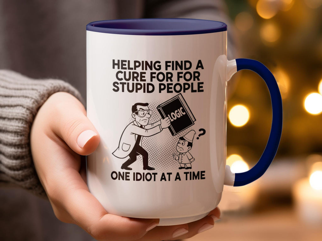 Funny Coffee Mug, Helping Cure for Stupid People Mug, Gag Gift for Friends, Sarcastic Gift for Coworkers, Humorous Office Mug