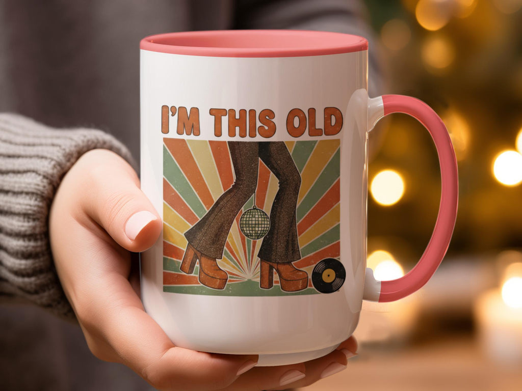 I'm This Old Mug, Unique Retro Inspired Coffee Cup, Funny Vintage Disco Gift, Perfect for Nostalgic 80s Lovers, Birthday Present