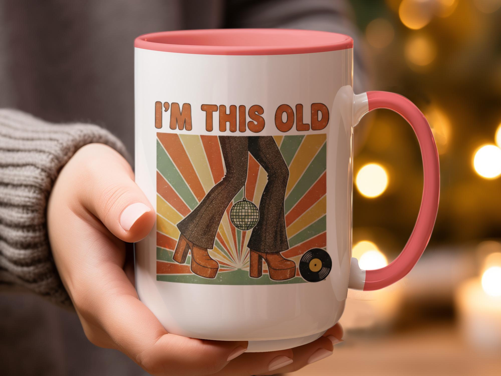 I'm This Old Mug, Unique Retro Inspired Coffee Cup, Funny Vintage Disco Gift, Perfect for Nostalgic 80s Lovers, Birthday Present