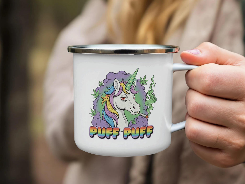 Puff Puff Unicorn Mug, Fun Coffee Mug, Cute Novelty Mug, Unique Gift Idea, Magical Unicorn Design, Colorful Character Mug