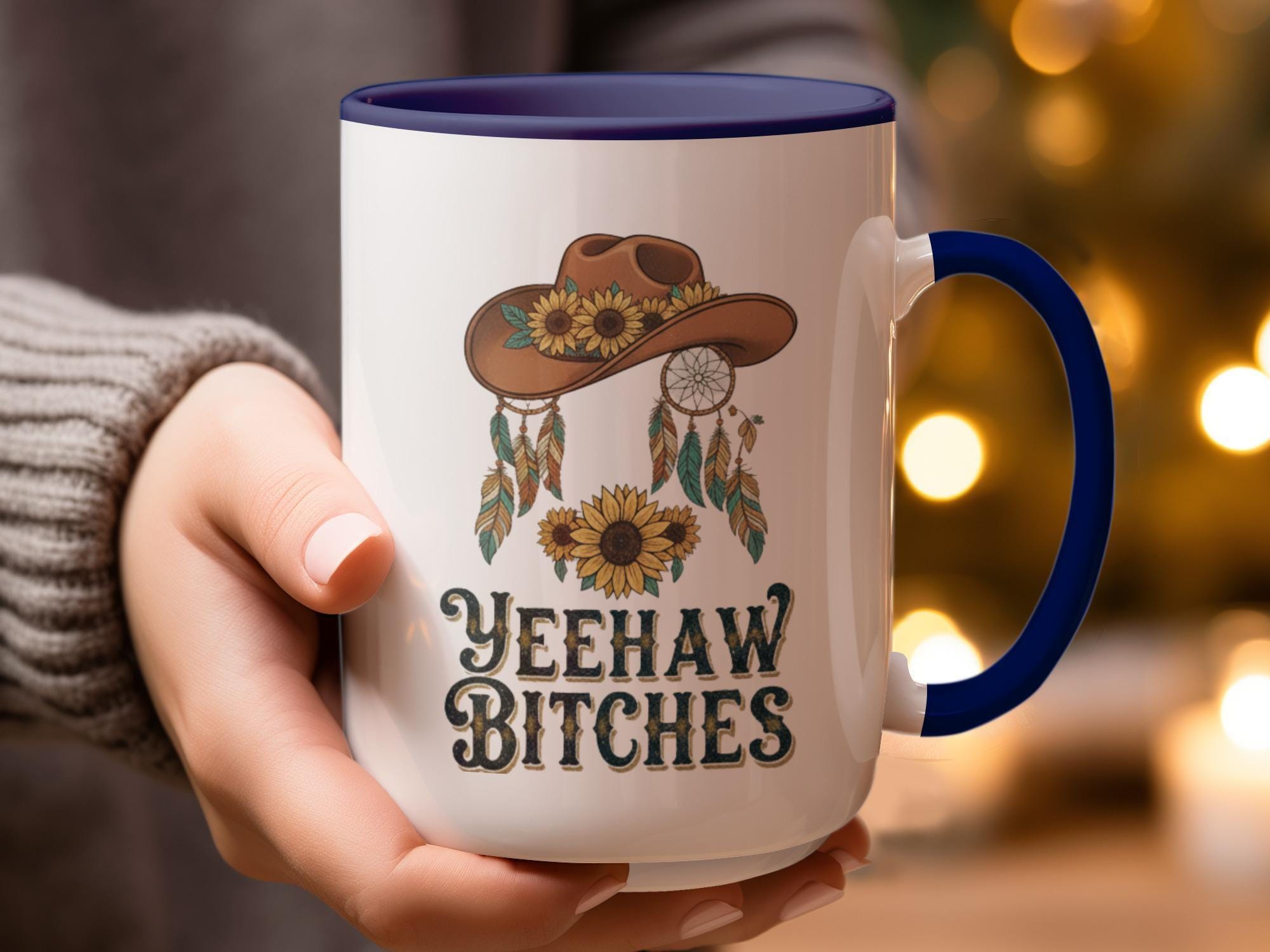 Rustic Western Coffee Mug, Yeehaw Bitches Mug, Country Themed Mug, Southern Charm Mug, Funny Cowboy Mug, Gift for Cowgirl