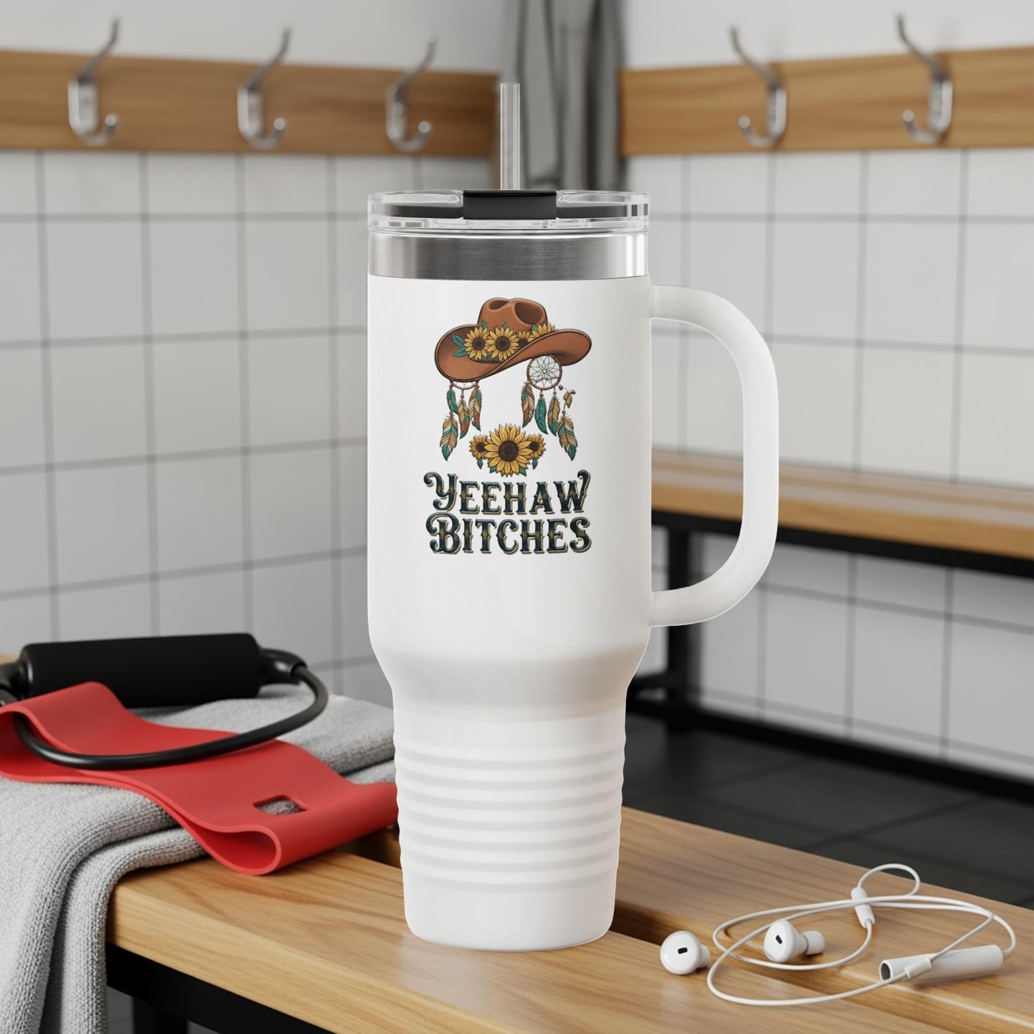 Yeehaw Bitches tumbler, Funny Country Travel Mug, Cute Western Coffee Cup, Cowgirl Gift Idea, Insulated Drinkware, Unique Flask