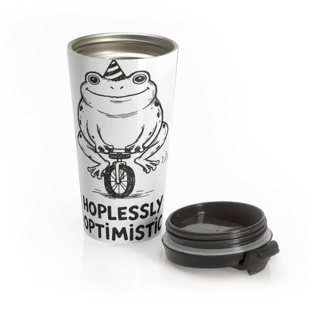 Funny Frog Travel Mug, Stainless Steel Insulated Tumbler, Double-Walled Coffee Cup, Eco-Friendly Reusable Travel Mug, Gift for Frog Lovers