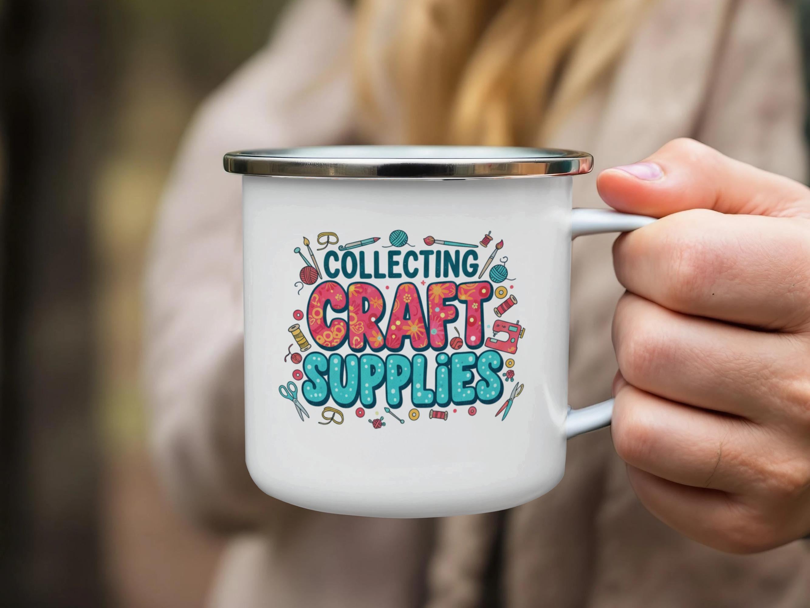 Collecting Craft Supplies Mug, Funny Crafting Mug, Gift for Crafters, Craft Mug for Craft Lovers, Cute Craft Supply Mug