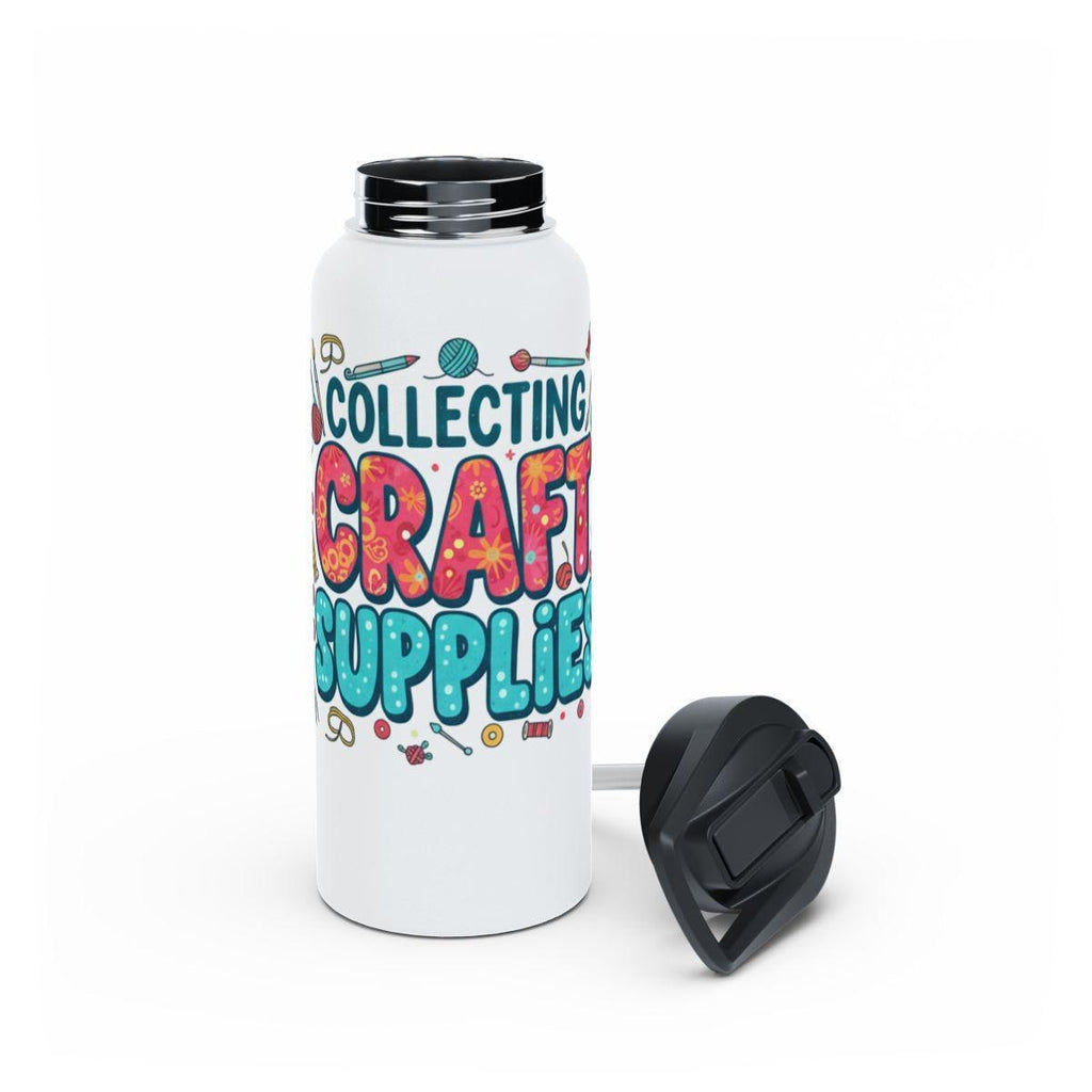 Collecting Craft Supplies Bottle, Reusable Water Bottle, Hydration Bottle, Eco-Friendly Drinkware, Crafting Gift Idea