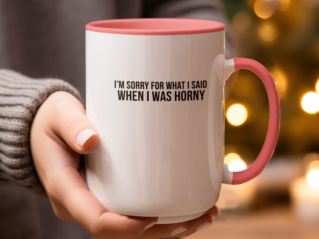 Funny Coffee Mug, Sorry For What I Said When I Was Horny, Humorous Gift, Sarcastic Coffee Cup, Novelty Mug, Gag Gift For Friends