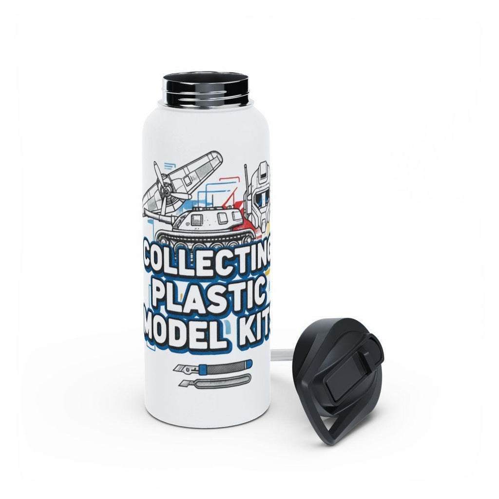 Collecting Plastic Model Kits Water Bottle, Custom Printed Travel Mug, Unique Gift for Hobbyists, Stainless Steel Flask