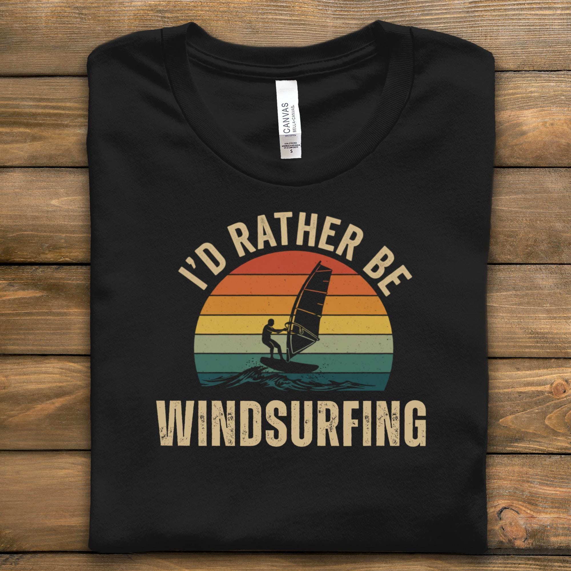 I'd Rather Be Windsurfing T-Shirt, Retro Sunset Tee, Surfing Gift Idea, Ocean Lover Shirt, Windsurfing Shirt, Summer T Shirt, Vacation Tee