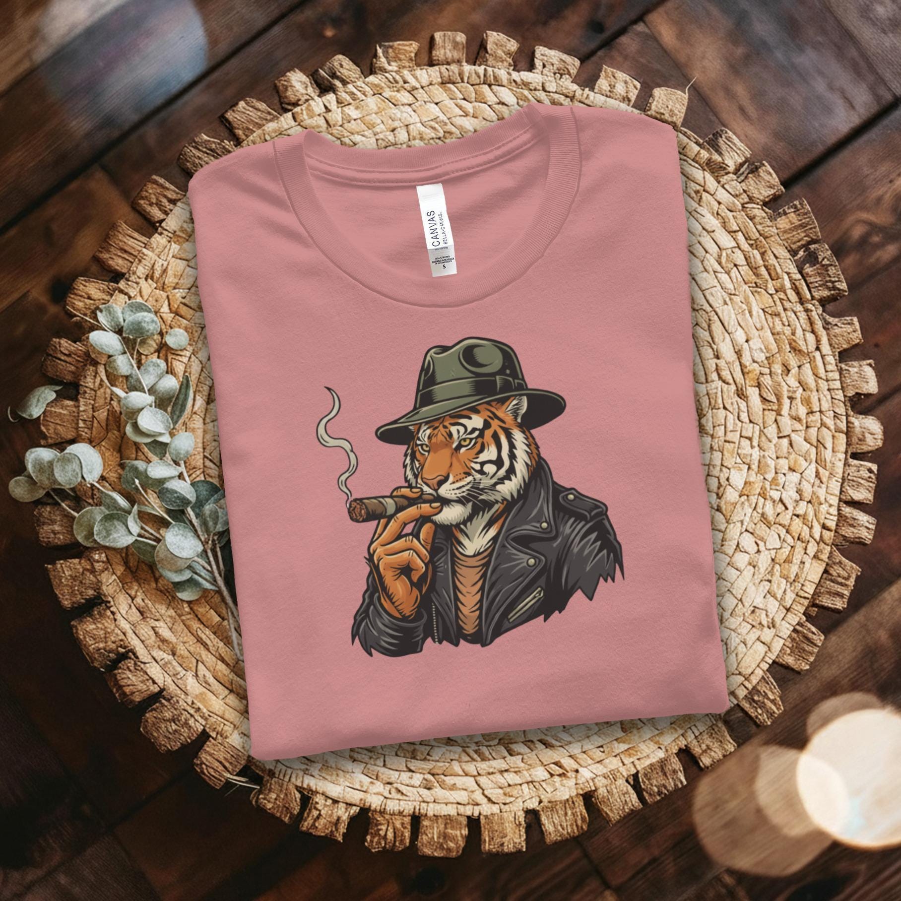 Gangster Tiger T-Shirt, Animal Art Tee