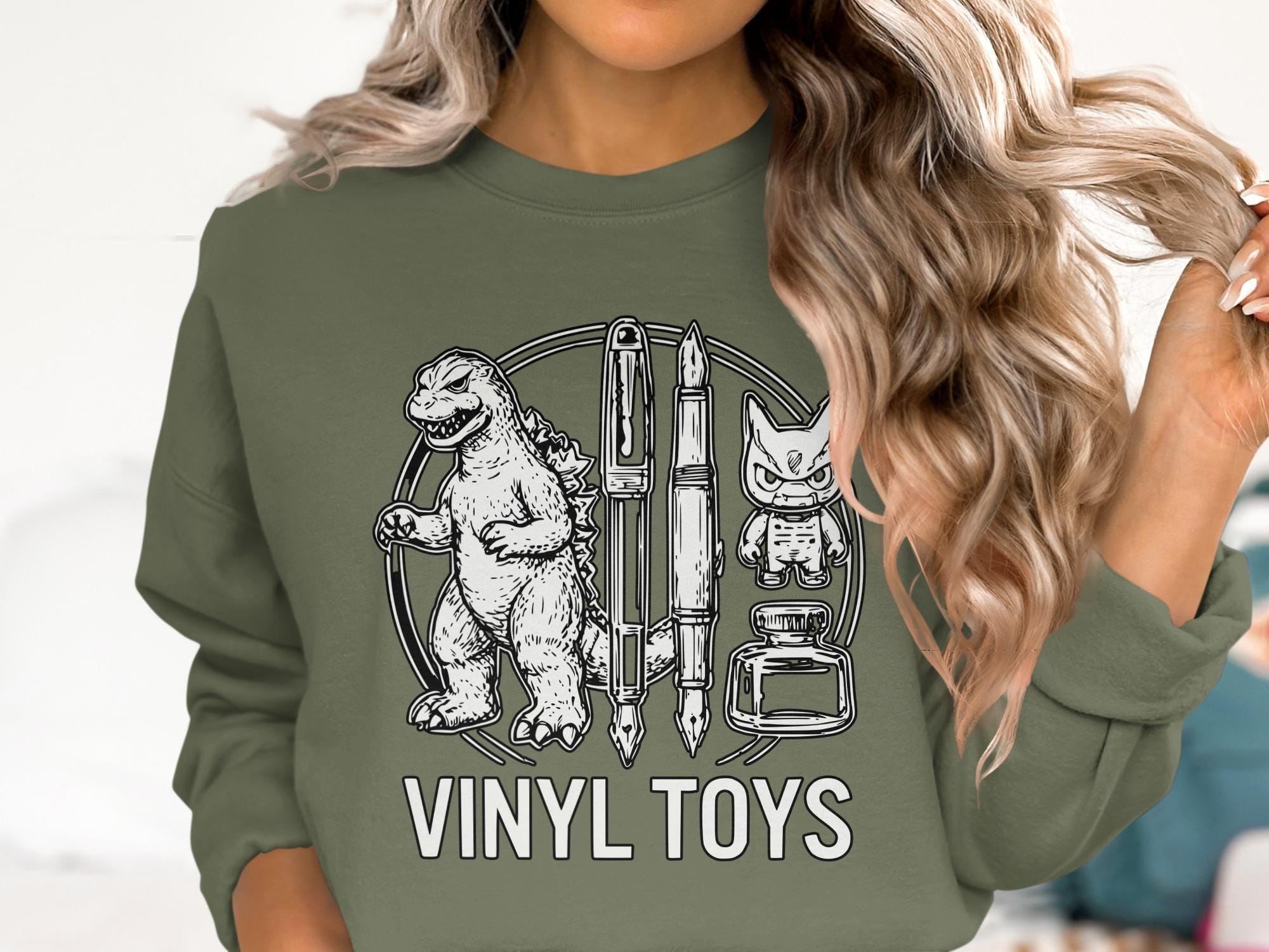Vinyl Toys T-Shirt, Godzilla T Shirt, Ink Pens T Shirt, Designer Toys TShirt, Comfort Colors Shirt, Gift Ideas, Collectible Toys Shirt