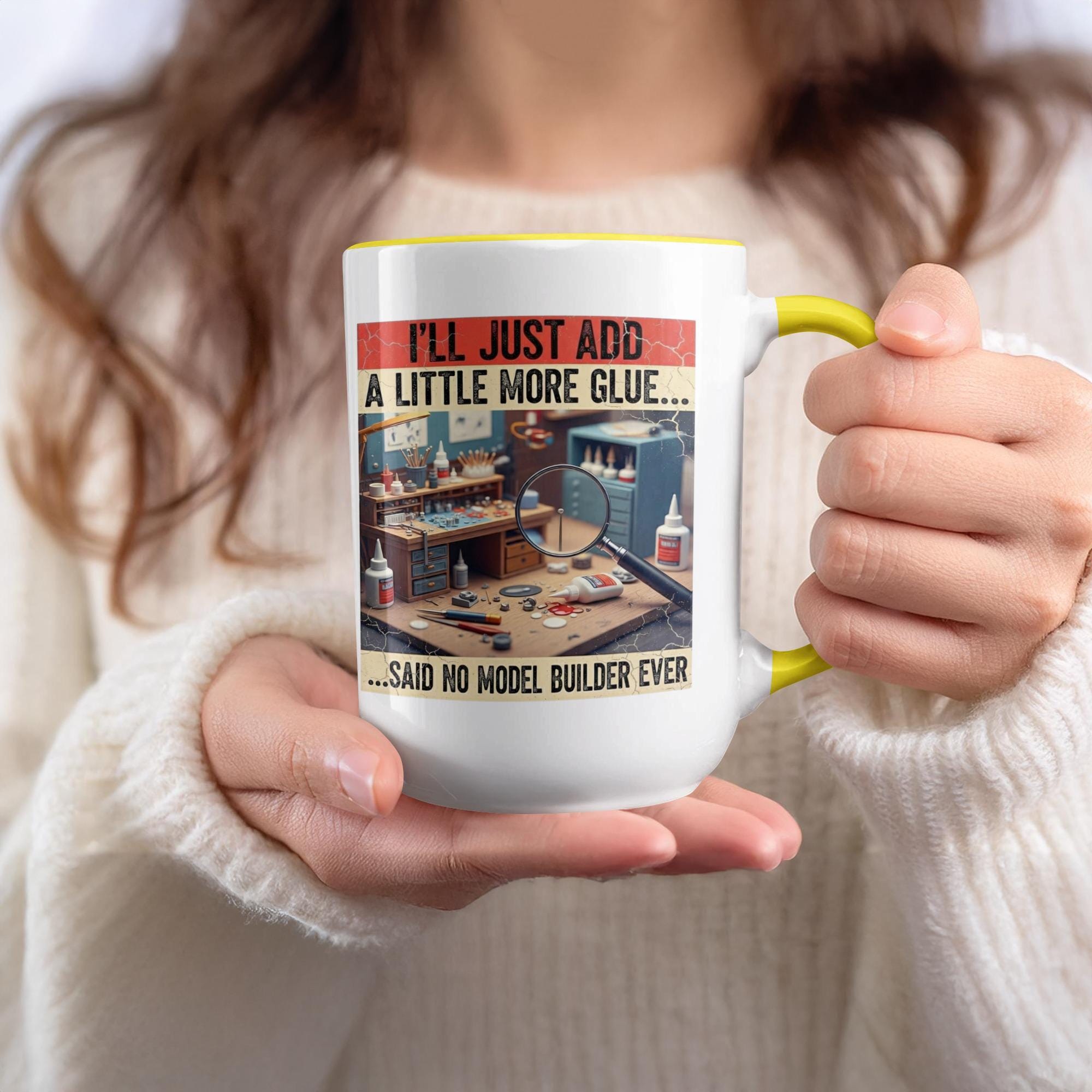 Model Builder Mug, Just Add More Glue, Hobbyist Gift, Funny Mug, Modeler Coffee Cup, Gift For Modeler, Model Making, Hobby Mug