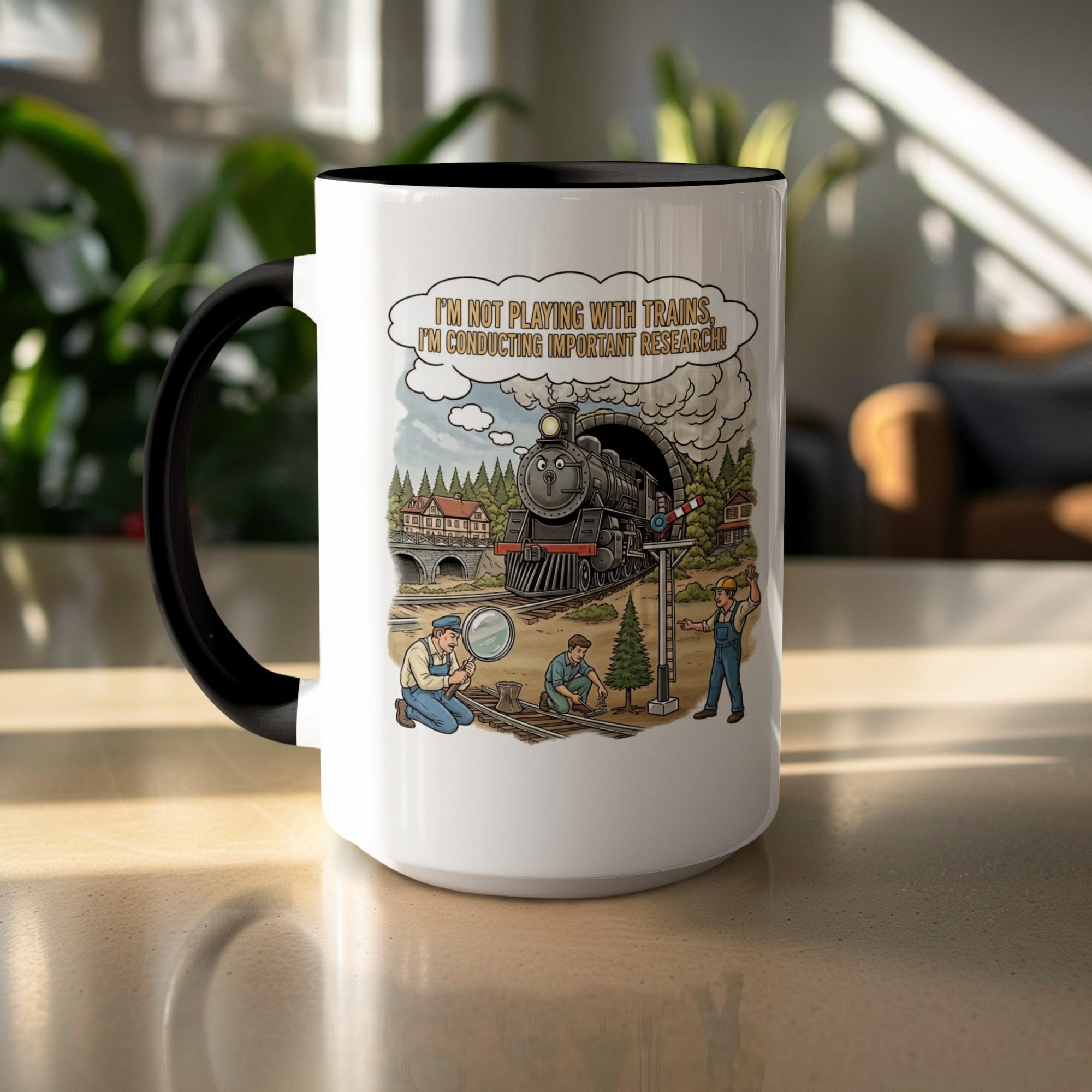 Train Research Mug, Funny Train Mug, Train Lover Gift, Steam Train Mug, Railfan Mug, Train Humor, Engineer Mug, Railway Mug, Gift for Train