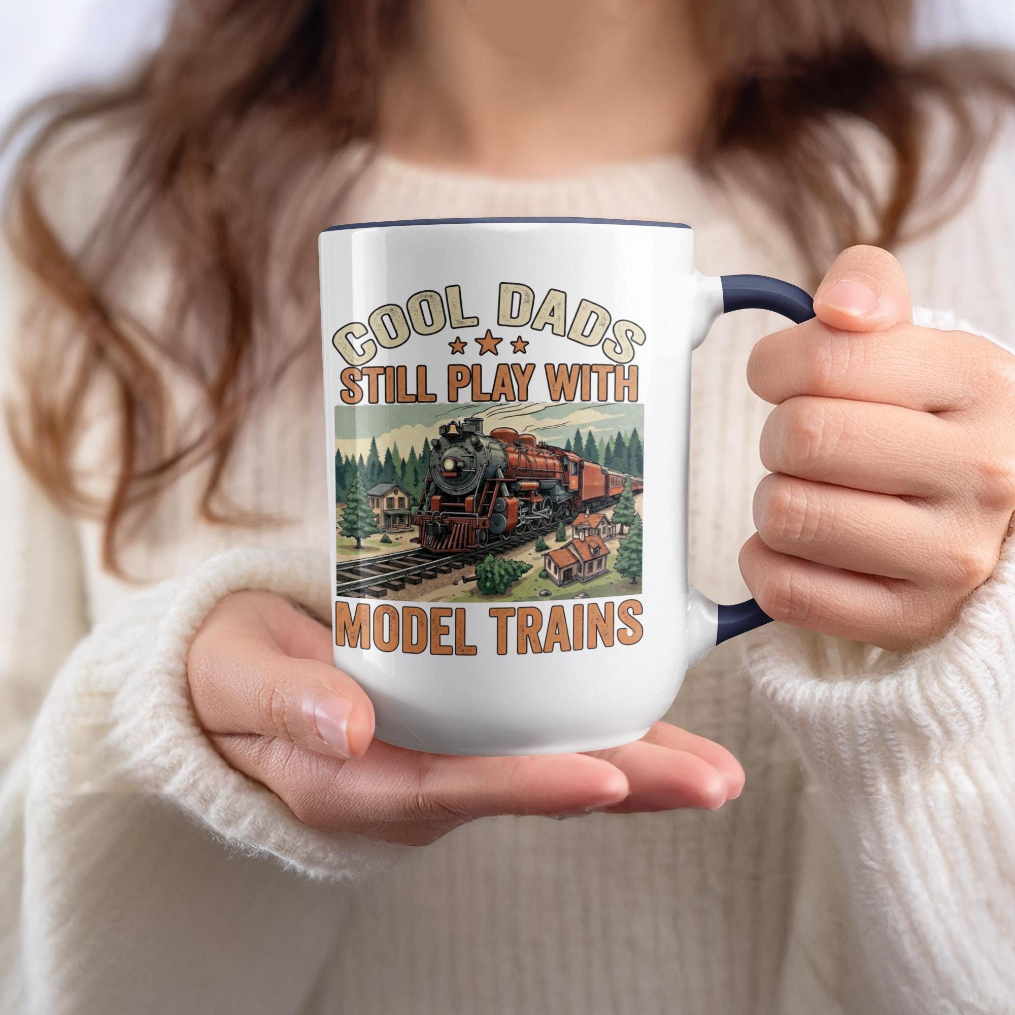 Cool Dads Mug, Model Trains Mug, Train Mug for Dad, Steam Train Mug, Model Railroad Mug, Gift for Dad, Train Lover Gift, Dad Gift Mug