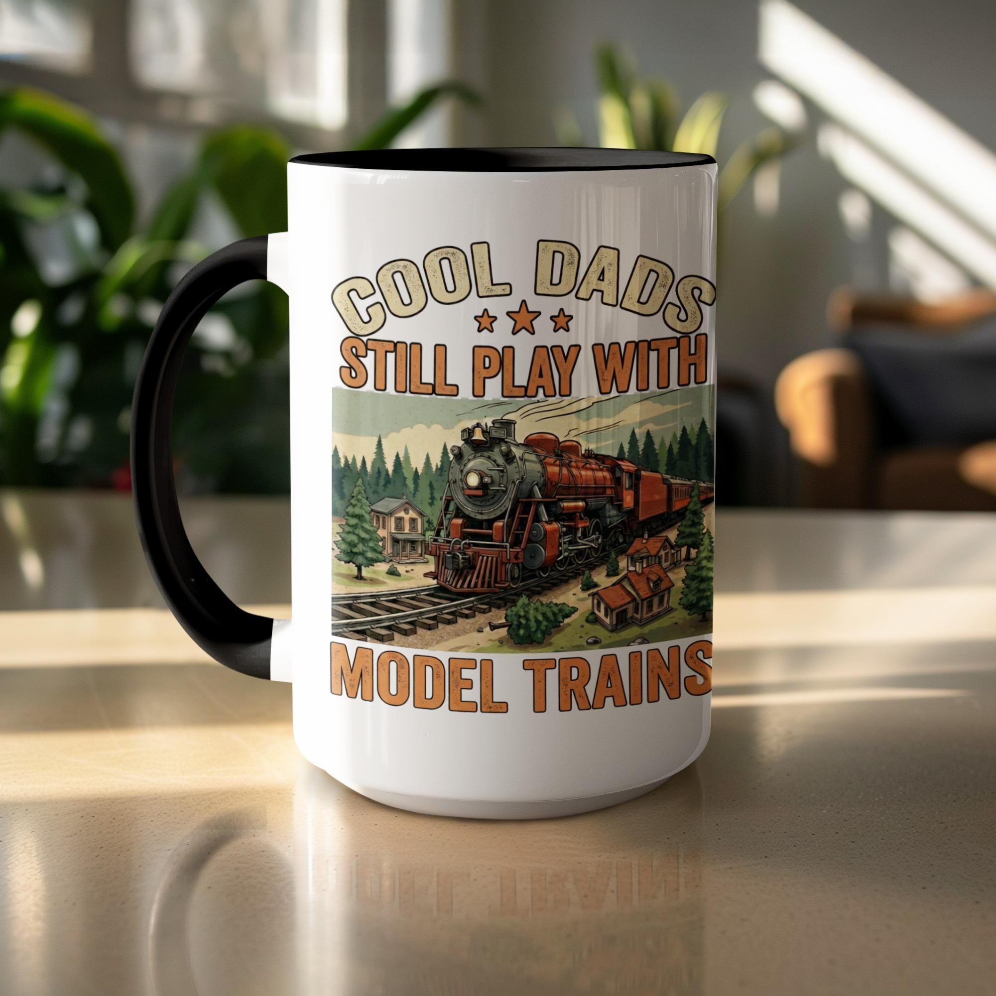 Cool Dads Mug, Model Trains Mug, Train Mug for Dad, Steam Train Mug, Model Railroad Mug, Gift for Dad, Train Lover Gift, Dad Gift Mug