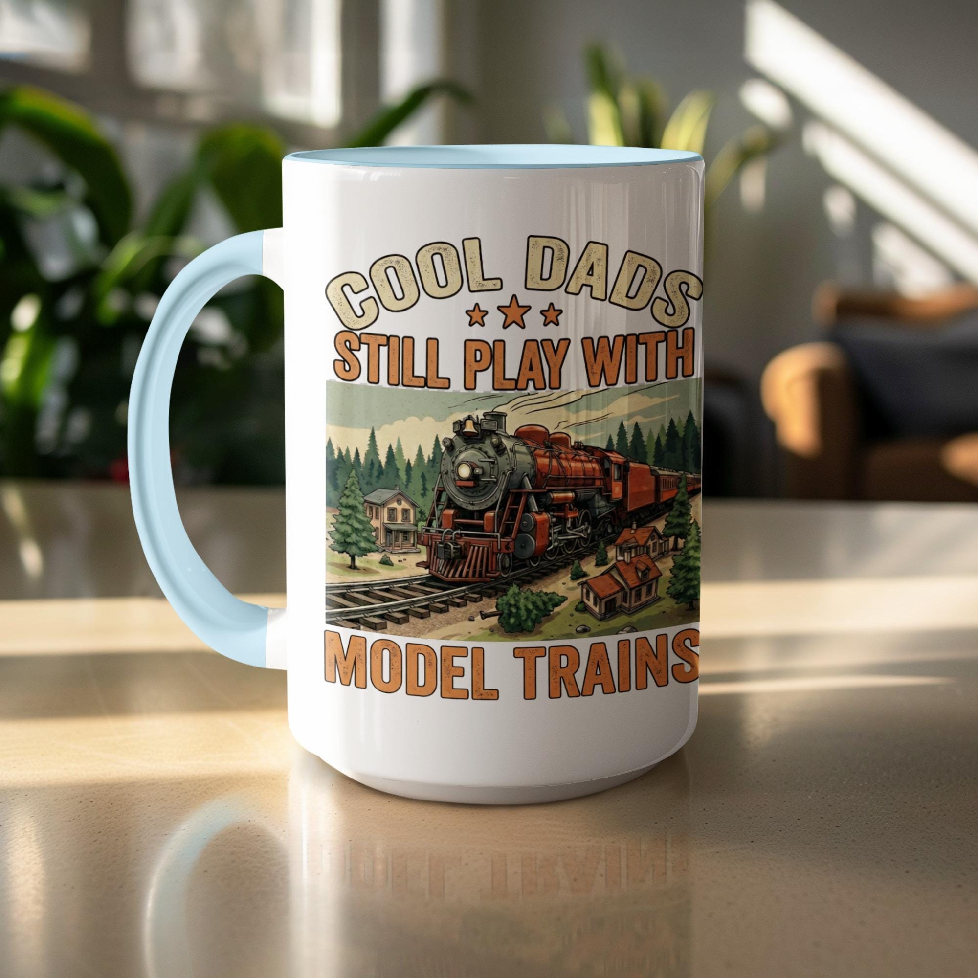Cool Dads Mug, Model Trains Mug, Train Mug for Dad, Steam Train Mug, Model Railroad Mug, Gift for Dad, Train Lover Gift, Dad Gift Mug
