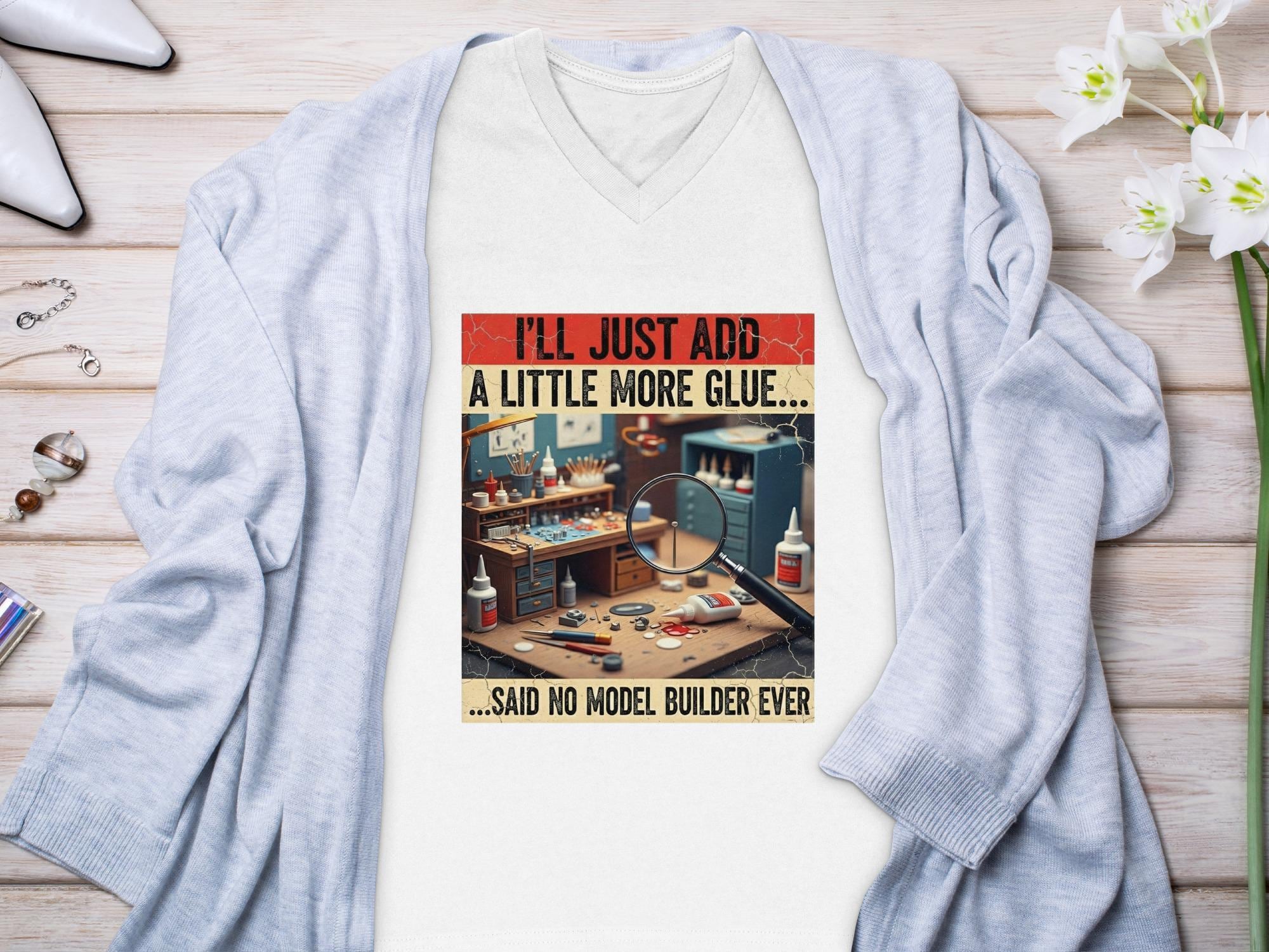 Model Builder T-Shirt, Add More Glue Tee, Hobby Shirt, Funny Model Building Gift, Comfort Colors Shirt, Scale Model Tee, Craft T-Shirt