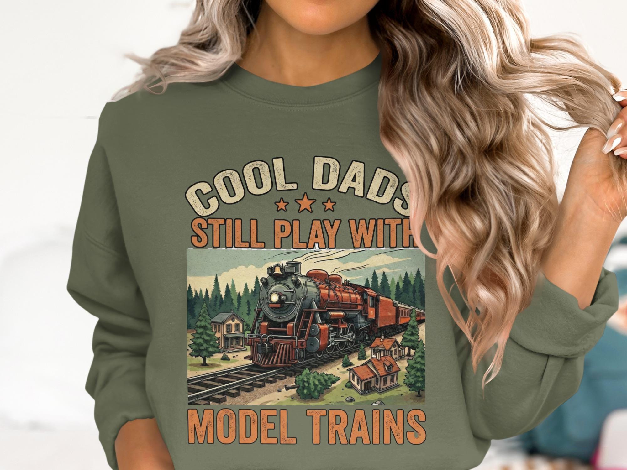 Cool Dads Model Trains T-Shirt, Train Lover Shirt, Locomotive T-Shirt, Gift for Model Train Dad, Comfort Colors Tee, Father's Day Gift