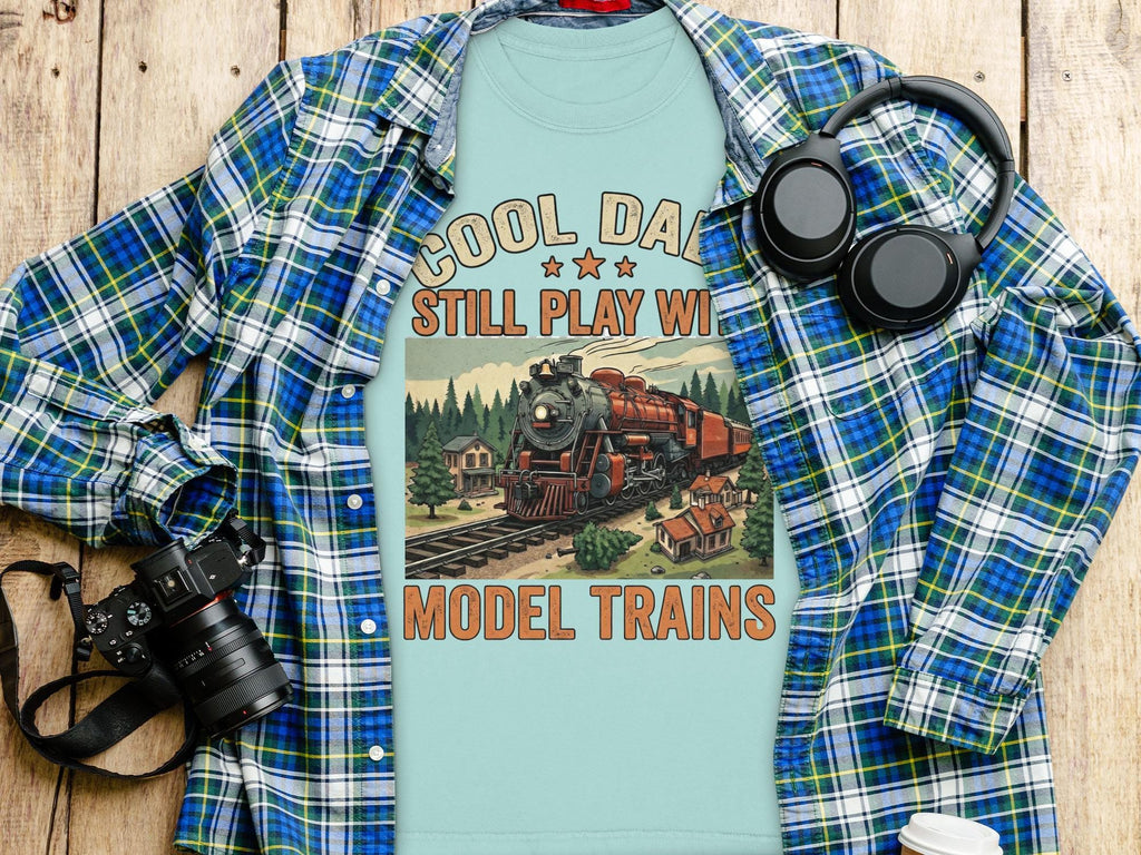 Cool Dads Model Trains T-Shirt, Train Lover Shirt, Locomotive T-Shirt, Gift for Model Train Dad, Comfort Colors Tee, Father's Day Gift