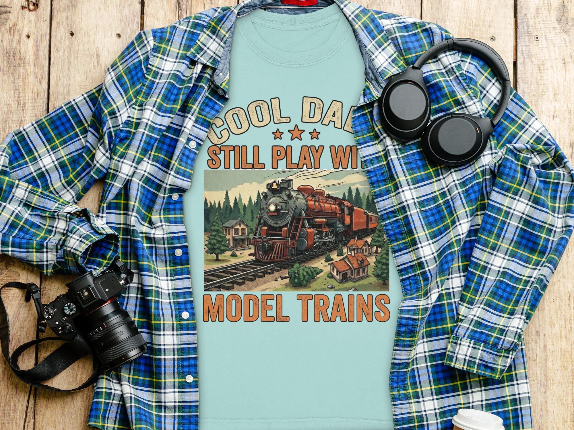 Cool Dads Model Trains T-Shirt, Train Lover Shirt, Locomotive T-Shirt, Gift for Model Train Dad, Comfort Colors Tee, Father's Day Gift