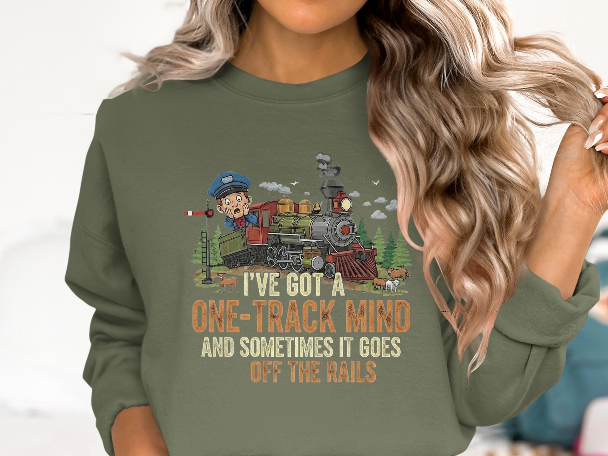 One Track Mind T-Shirt, Funny Train Tee, Railroad Humor Shirt, Comfort Colors Tee, Locomotive Gift, Steam Train Fan Shirt, Off The Rails