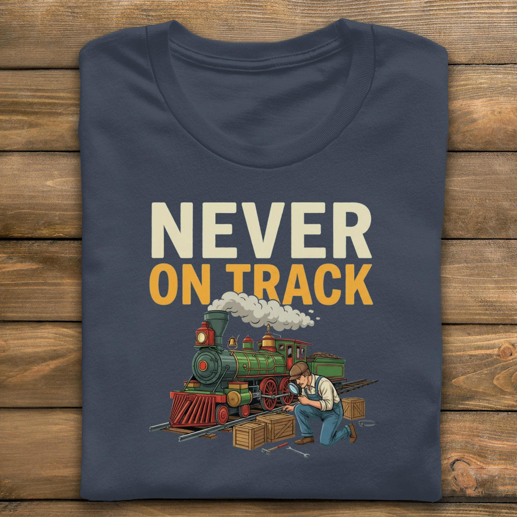 Never On Track T-Shirt, Funny Train T-Shirt, Comfort Colors Tee, Train Lover Gift, Steam Train Shirt, Railroad Humor Tee, Gift for Railfan