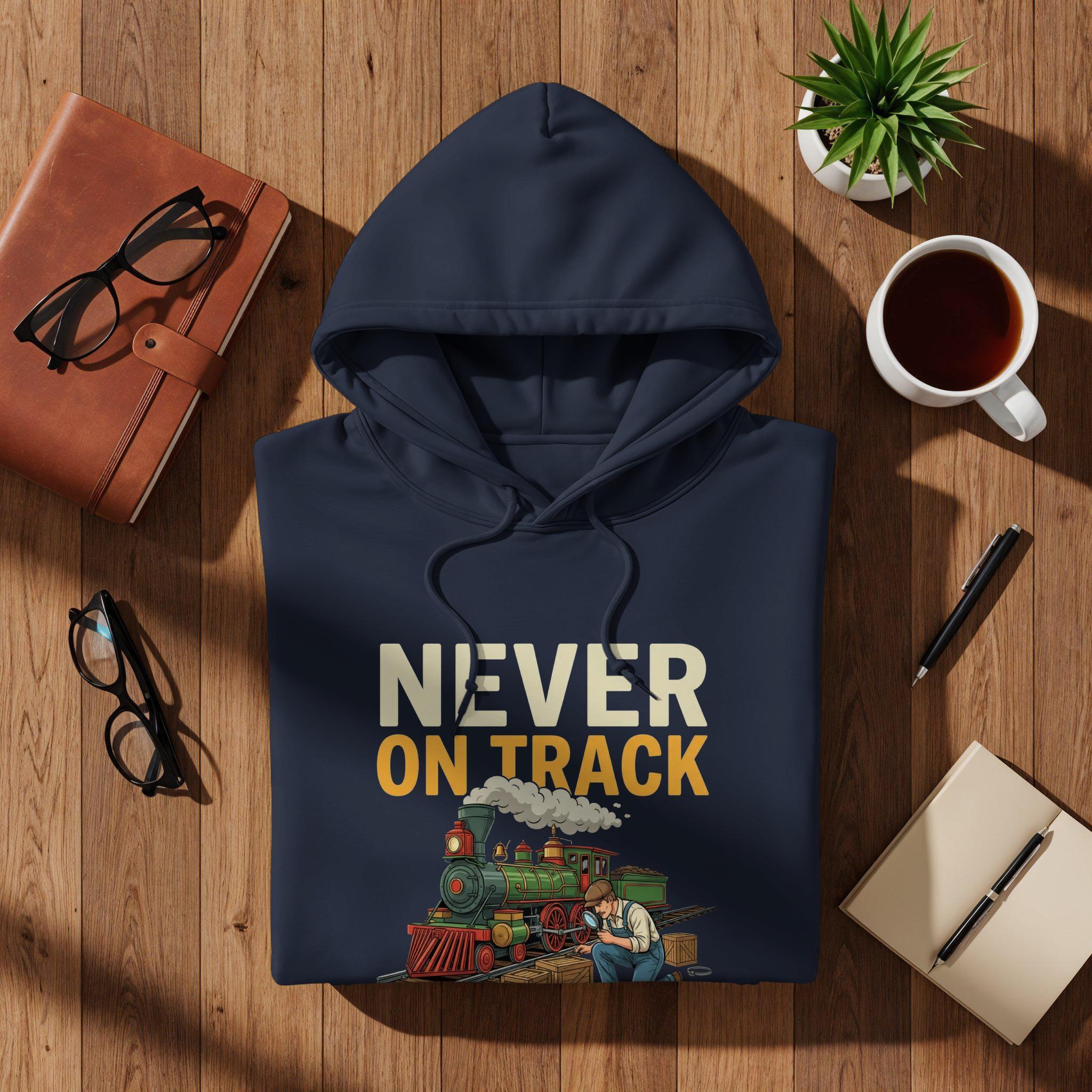 Never On Track T-Shirt, Funny Train T-Shirt, Comfort Colors Tee, Train Lover Gift, Steam Train Shirt, Railroad Humor Tee, Gift for Railfan