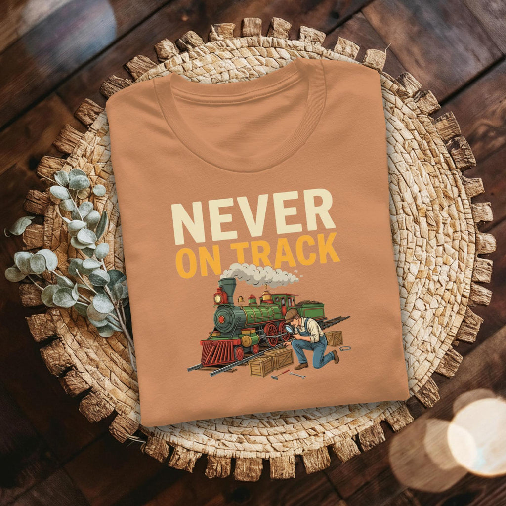 Never On Track T-Shirt, Funny Train T-Shirt, Comfort Colors Tee, Train Lover Gift, Steam Train Shirt, Railroad Humor Tee, Gift for Railfan