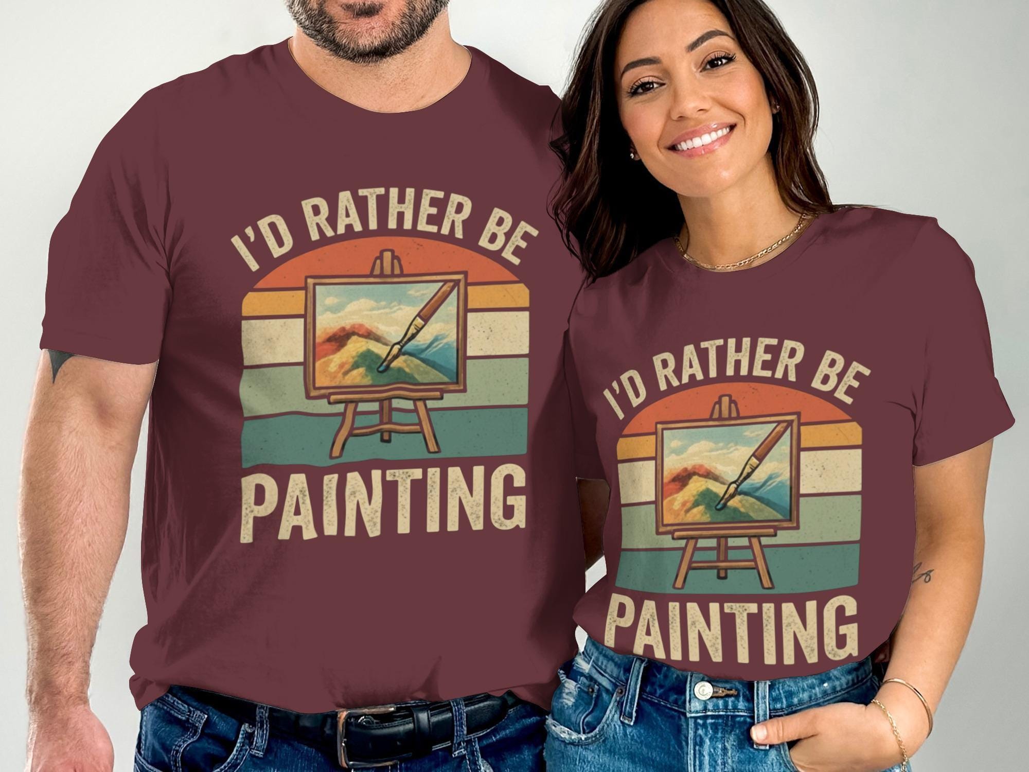 I'd Rather Be Painting T-Shirt, Painter Shirt, Painting T Shirt, Art Lover Gift, Artist Tee, Retro Style, Gift for Painters
