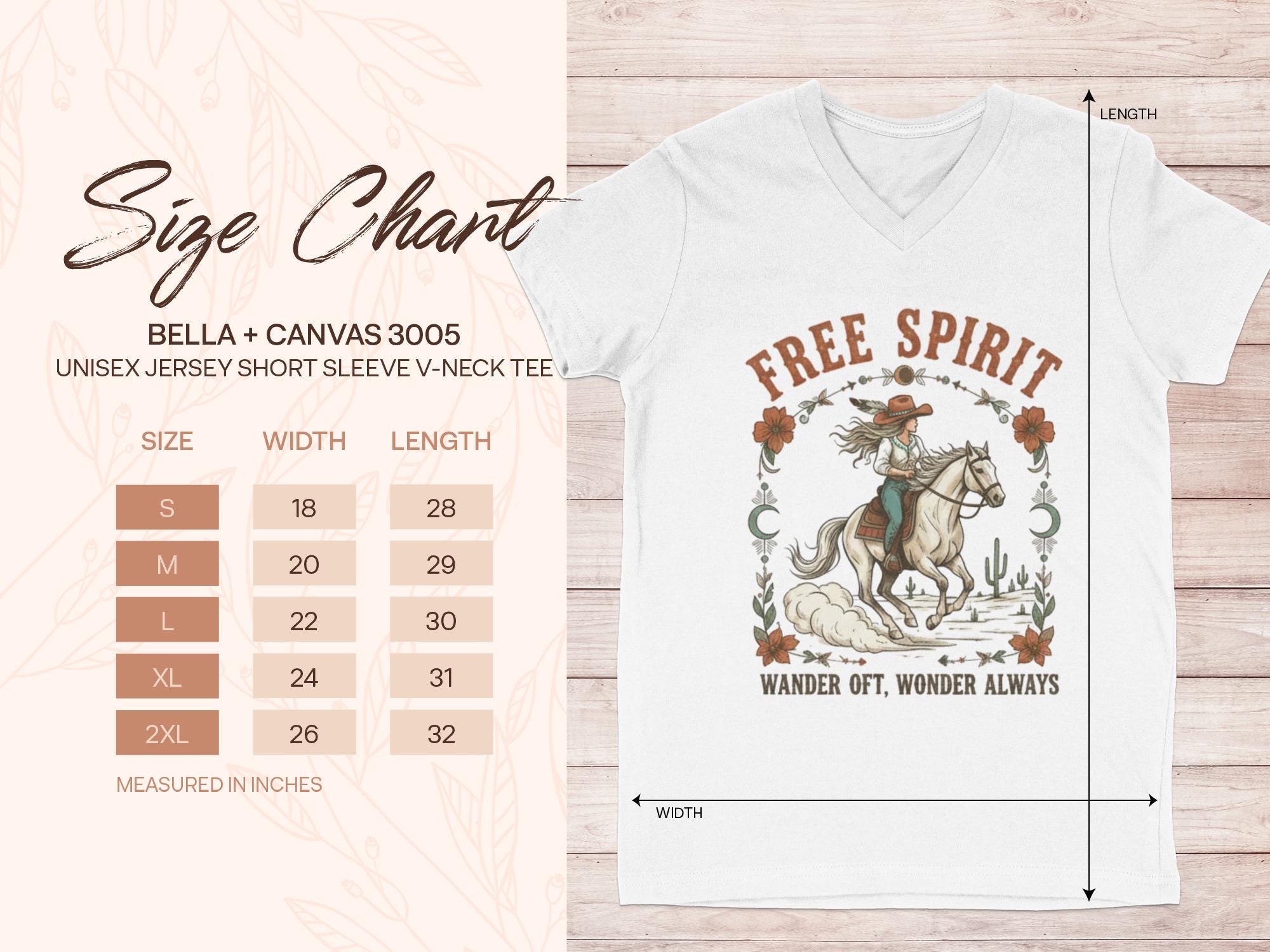 Free Spirit Wander Off Wonder Always Tee, Vintage Cowgirl Horse Riding T-shirt, Western Graphic Shirt, Boho V-neck Unisex Tee