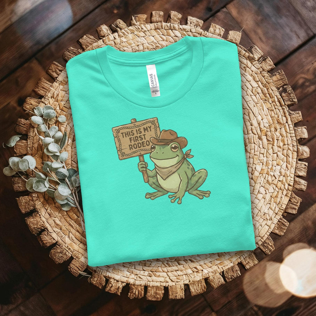 Funny Rodeo Frog T-Shirt, Cute Animal Graphic Tee, Unique Whimsical Design, Casual Fun Shirt, Humorous Gift Idea, Frog Lover Apparel