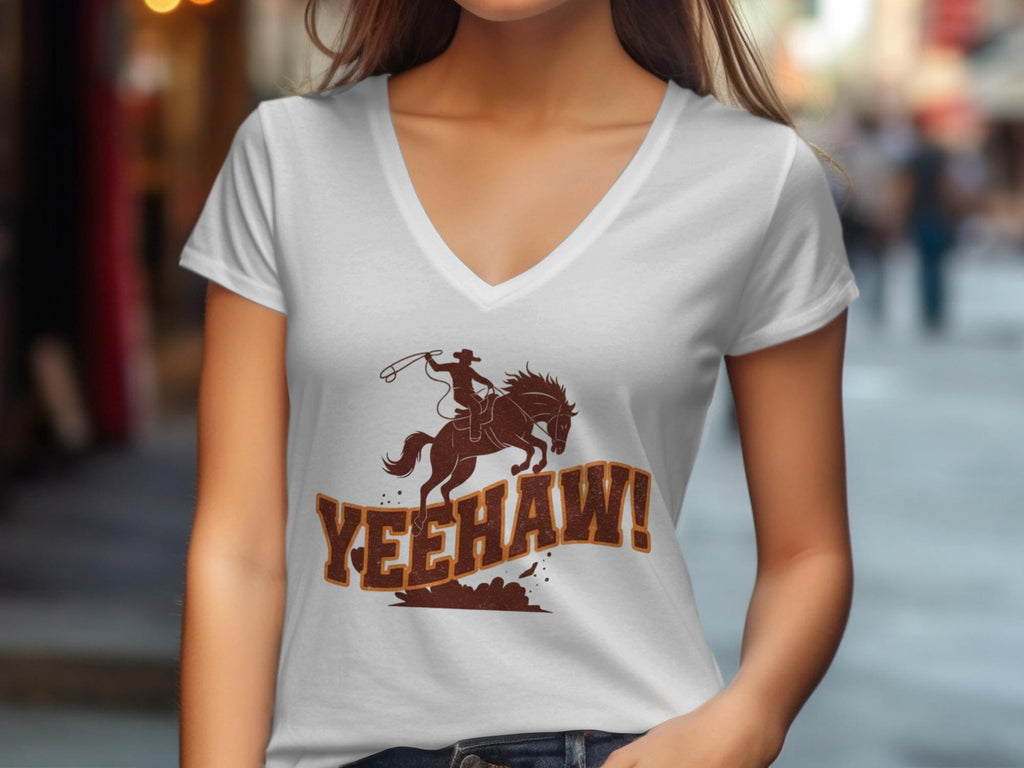 Yeehaw Cowboy T-Shirt, Vintage Western Graphic Tee, Rodeo Rider Top, Country Style Shirt, Southern Outfit, Women’s Casual Tee