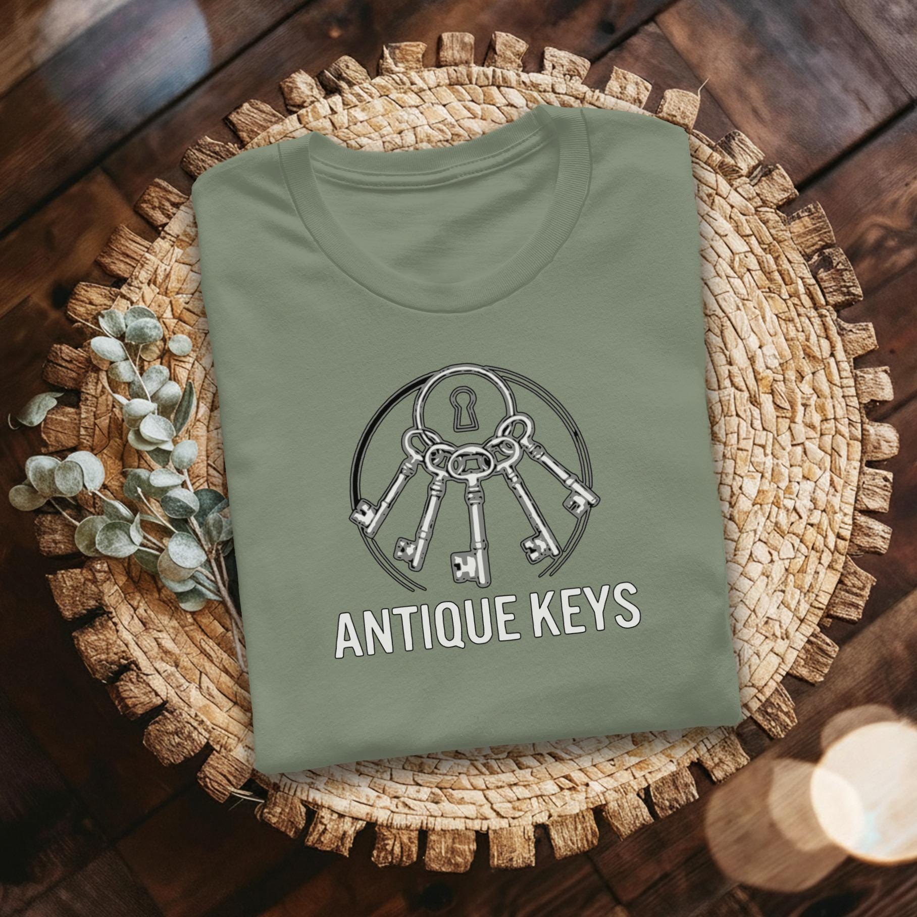 Antique Keys T-Shirt, Vintage Style, Comfort Colors Tee, Skeleton Key Graphic, Unique Key Design, Keyring Shirt, Gift for Historians