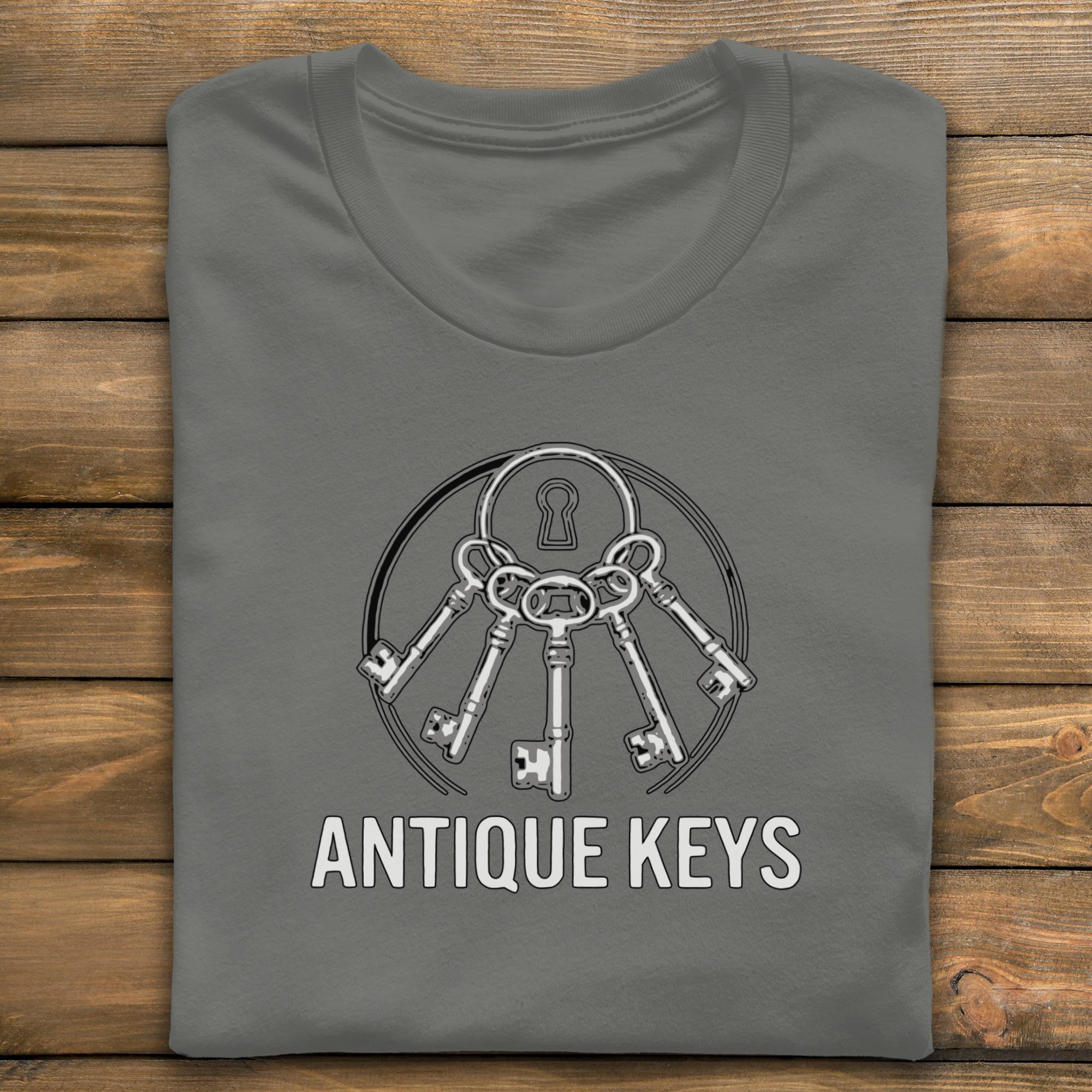 Antique Keys T-Shirt, Vintage Style, Comfort Colors Tee, Skeleton Key Graphic, Unique Key Design, Keyring Shirt, Gift for Historians