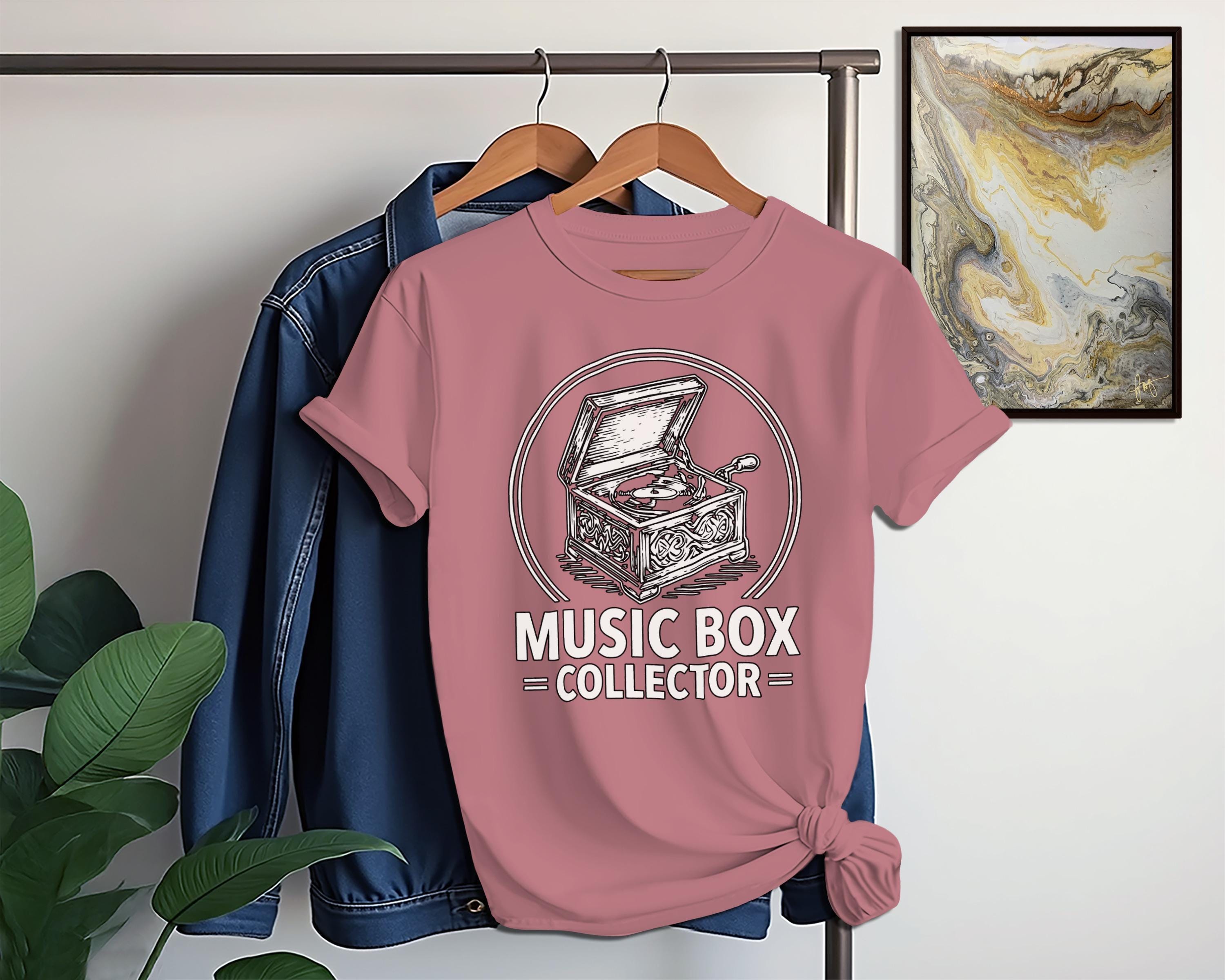 Music Box Collector T-Shirt, Vintage Record Player Tee, Music Lover Gift, Retro Style Shirt, Vinyl T-Shirt, Comfort Colors Shirt, Gift for