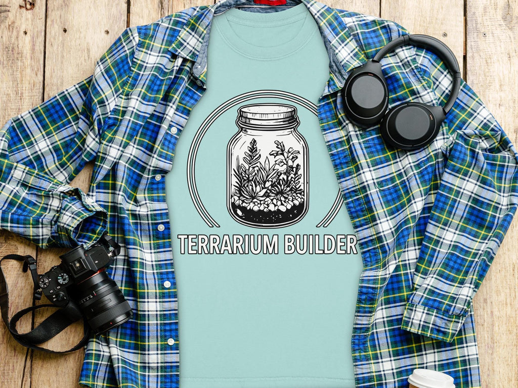 Terrarium Builder T-Shirt, Plant Lover Gift, Botanical Design, Mason Jar Art, Gardener Tee, Comfort Colors Shirt, Houseplant T Shirt