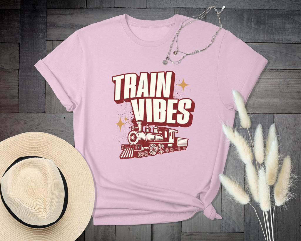 Train Vibes T Shirt, Retro Train Tee, Vintage Style T-Shirt, Locomotive Shirt, Train Lover Gift, Steam Train Shirt, Railroad T Shirt