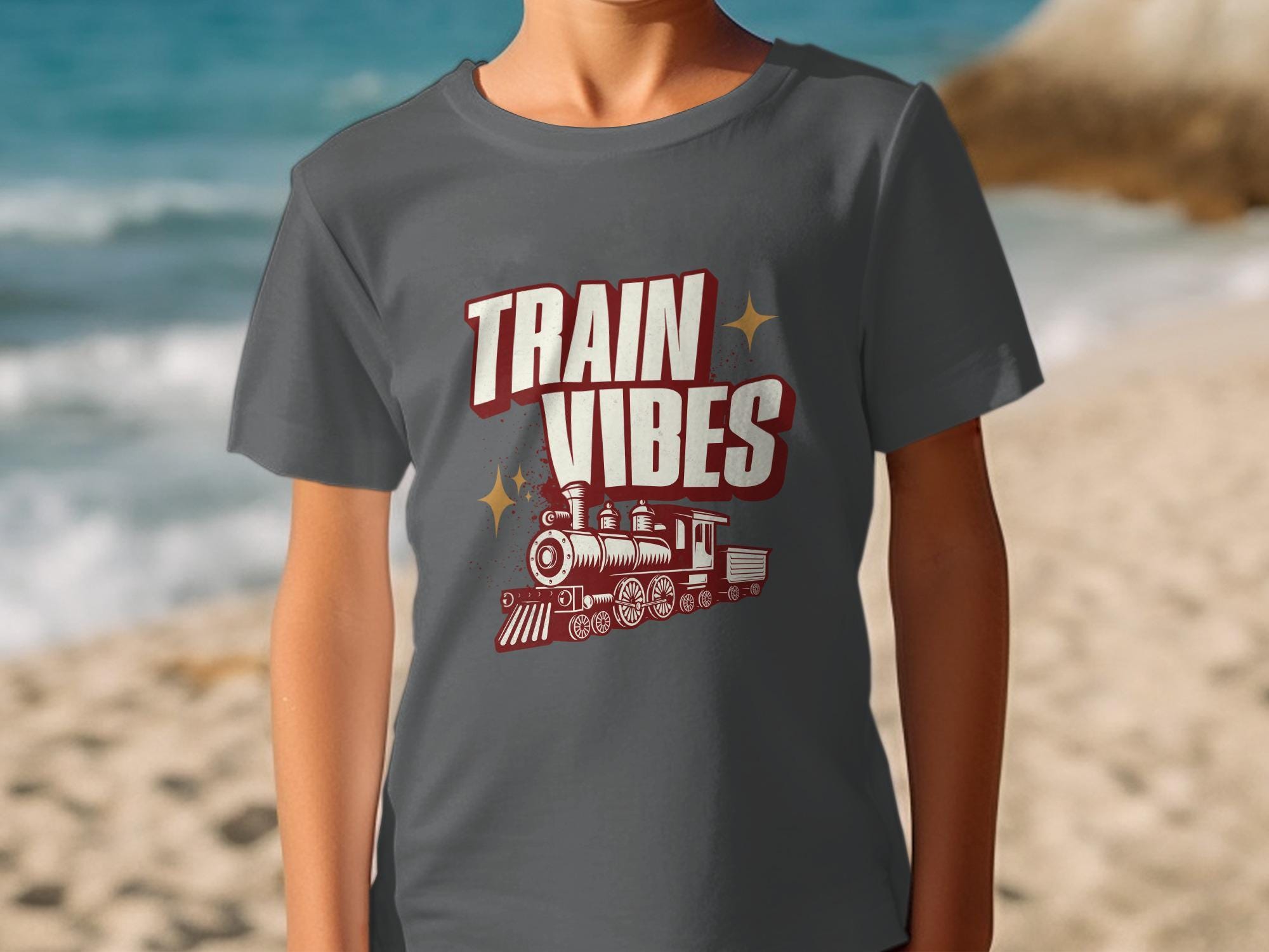 Train Vibes T Shirt, Retro Train Tee, Vintage Style T-Shirt, Locomotive Shirt, Train Lover Gift, Steam Train Shirt, Railroad T Shirt