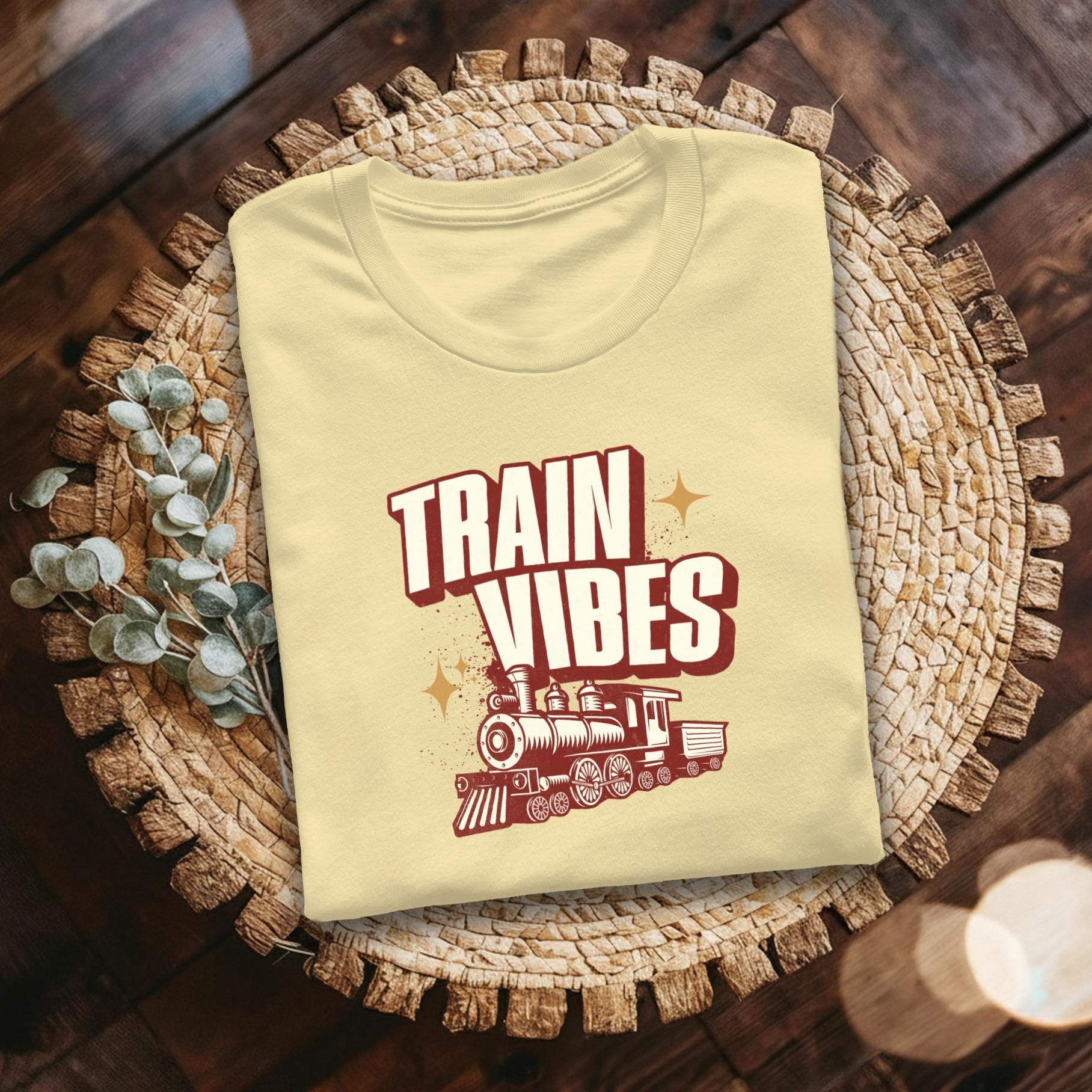 Train Vibes T Shirt, Retro Train Tee, Vintage Style T-Shirt, Locomotive Shirt, Train Lover Gift, Steam Train Shirt, Railroad T Shirt