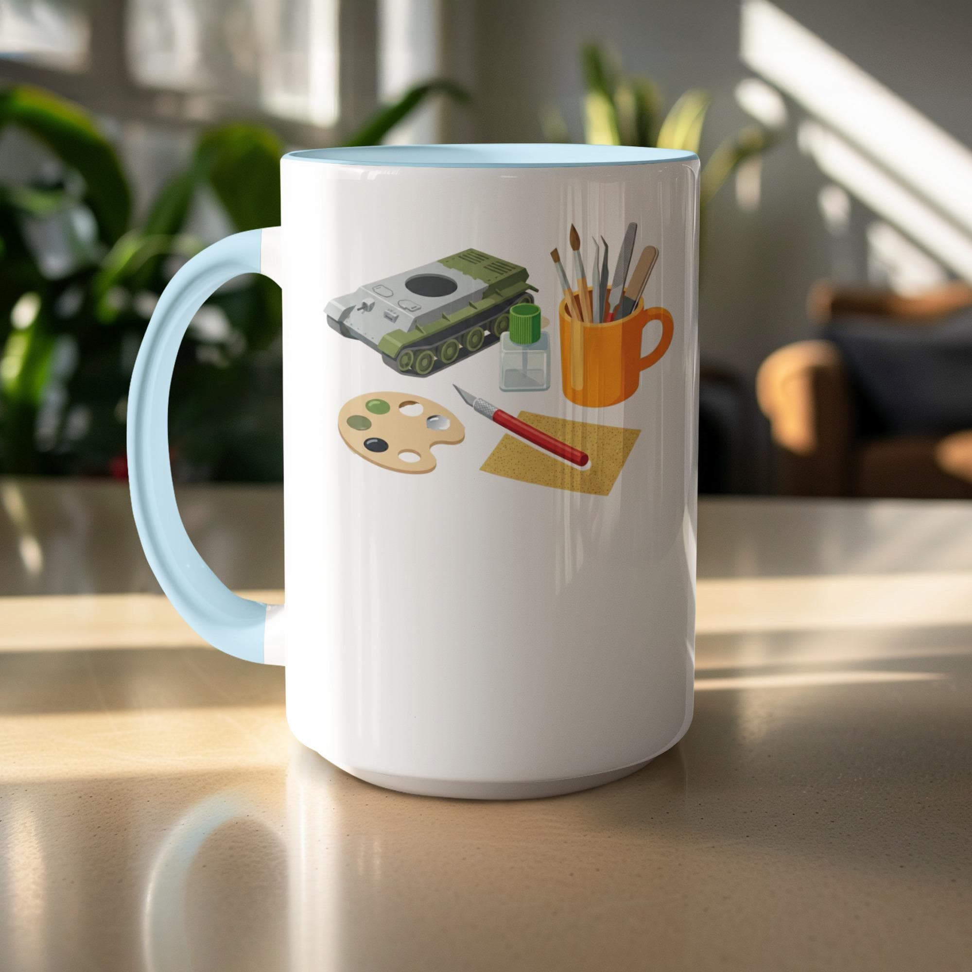 Tank Model Mug, Hobbyist Gift, Scale Model Building, Modeler Mug, Hobby Mug, Tank Builder Mug, Tank Modeling, Military Model Mug