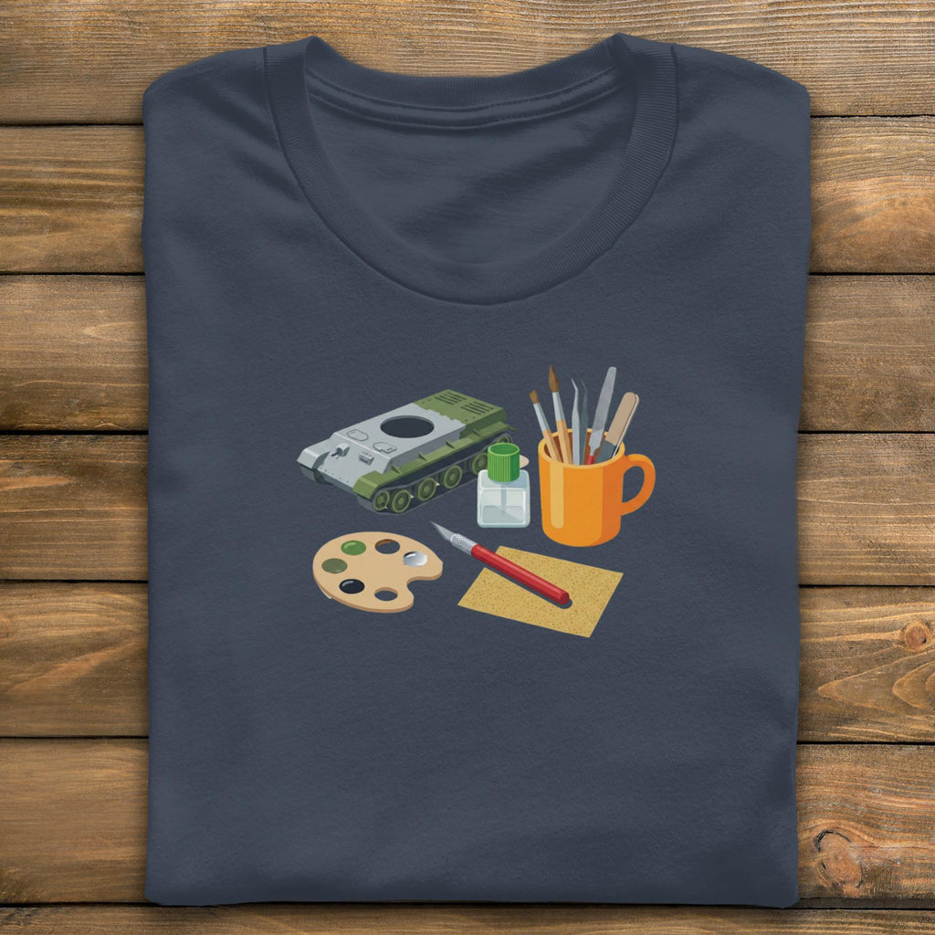 Tank Model Builder T-Shirt, Hobbyist Gift Tee, Military Model Tank, Scale Model T Shirt, Modeler Gift Idea, Modeling Tools T-Shirt