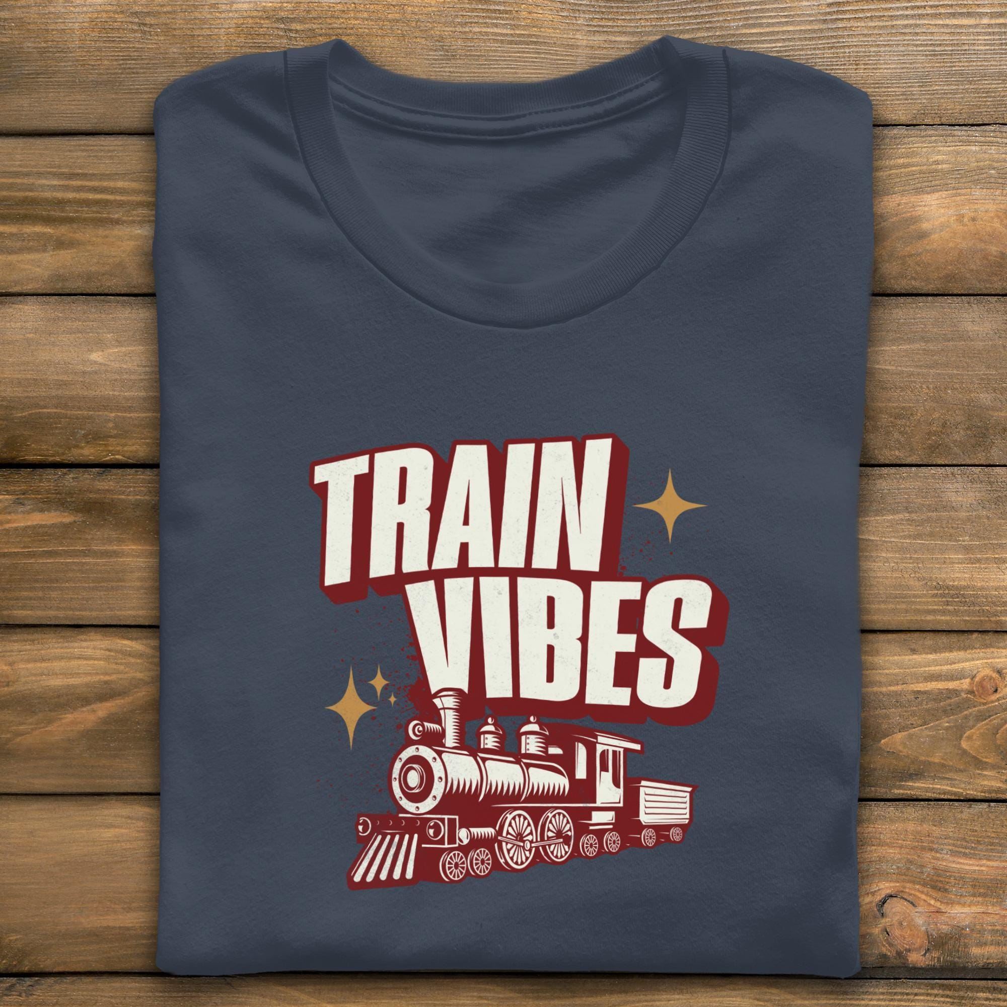 Train Vibes T Shirt, Retro Train Tee, Vintage Style T-Shirt, Locomotive Shirt, Train Lover Gift, Steam Train Shirt, Railroad T Shirt